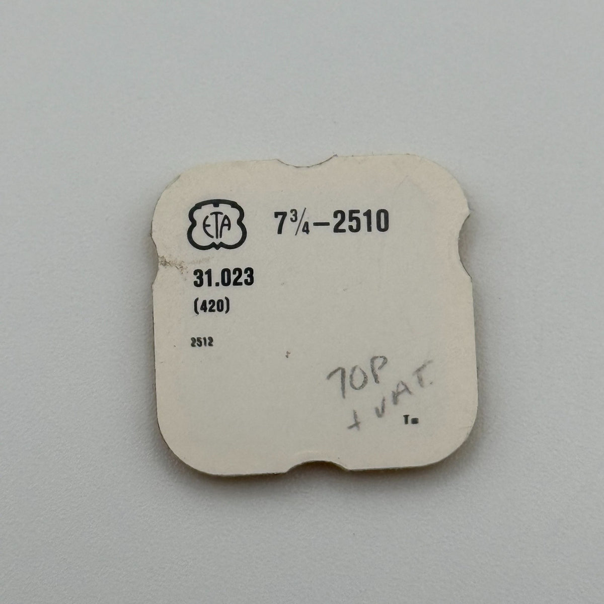 ETA 2510 Crown Wheel - 7 3/4 - 420 - New Old Stock - Watch Parts