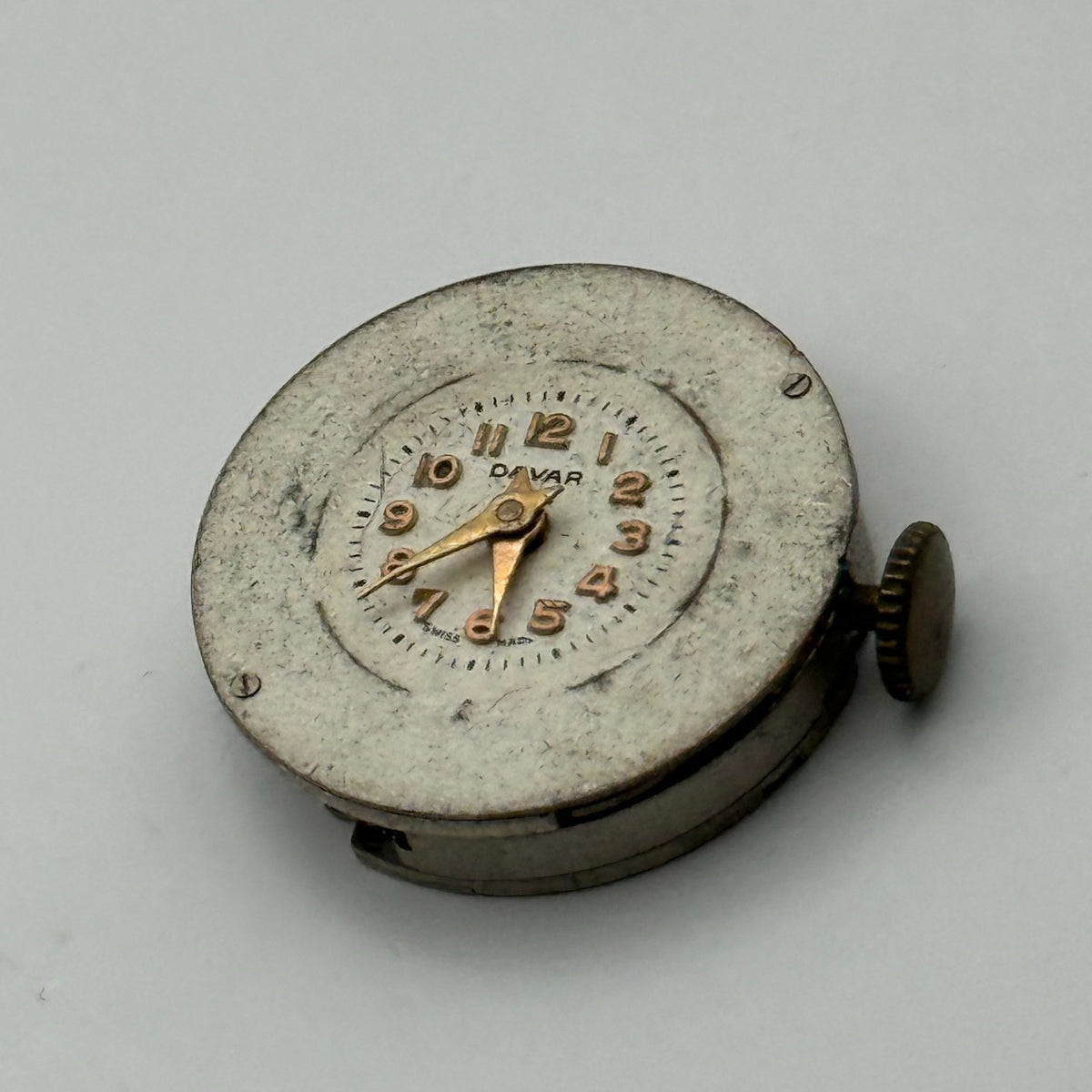 EB Bettlach 1431N Watch Movement Davar 1 Jewel Swiss Rare Parts Repair 19.7mm