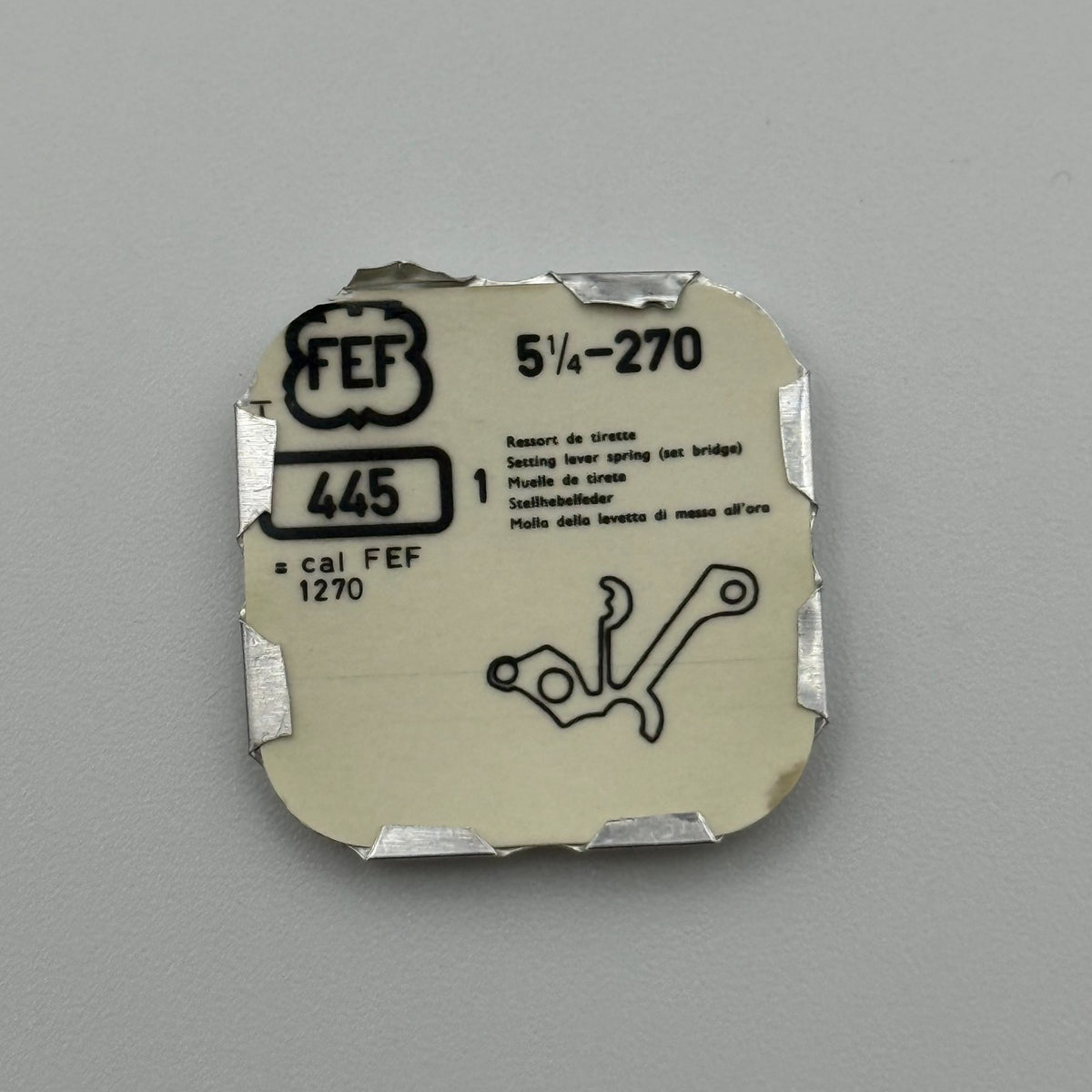 FEF 270 Setting Lever Spring - 5 1/4 - 445 - New Old Stock - Watch Parts