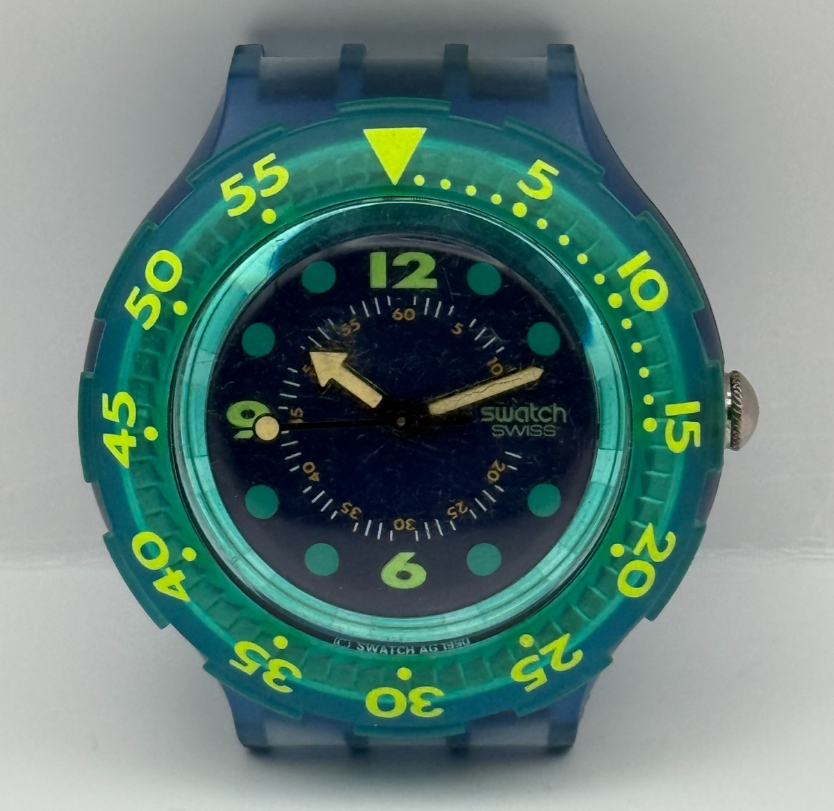 Vintage Swatch Scuba 200 Watch SDN100 Blue Moon 1990 ETA Quartz Swiss 40mm Parts