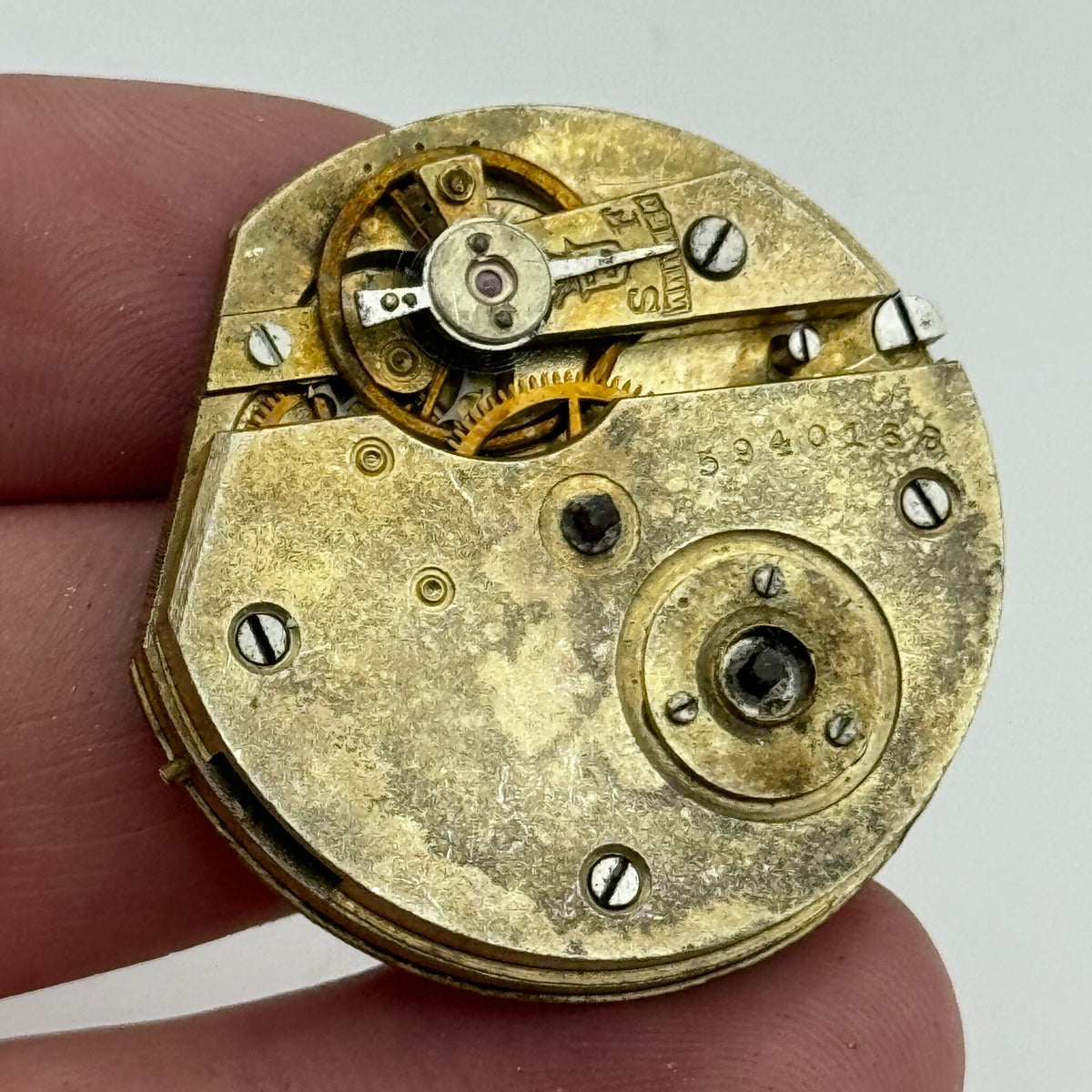 Antique Pocket Watch Movement Key Wound Parts Repair Spares 35.9mm