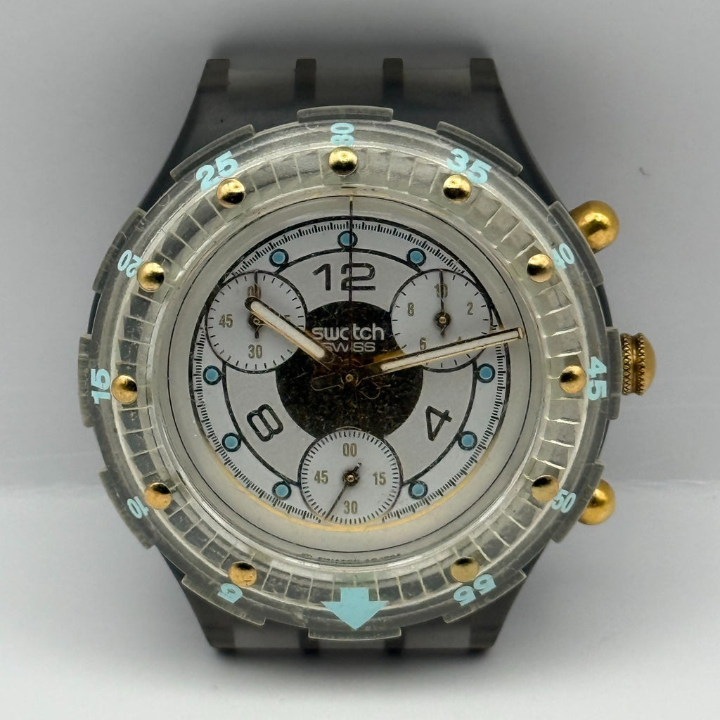 Vintage Swatch Aqua Chrono Watch SEM100 Golden Rivet 1995 ETA Quartz 40mm Parts