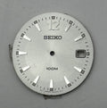 Seiko 7N42-0R05 Watch Dial 100M Silver Japan Vintage Spare Parts Repair 29.4mm