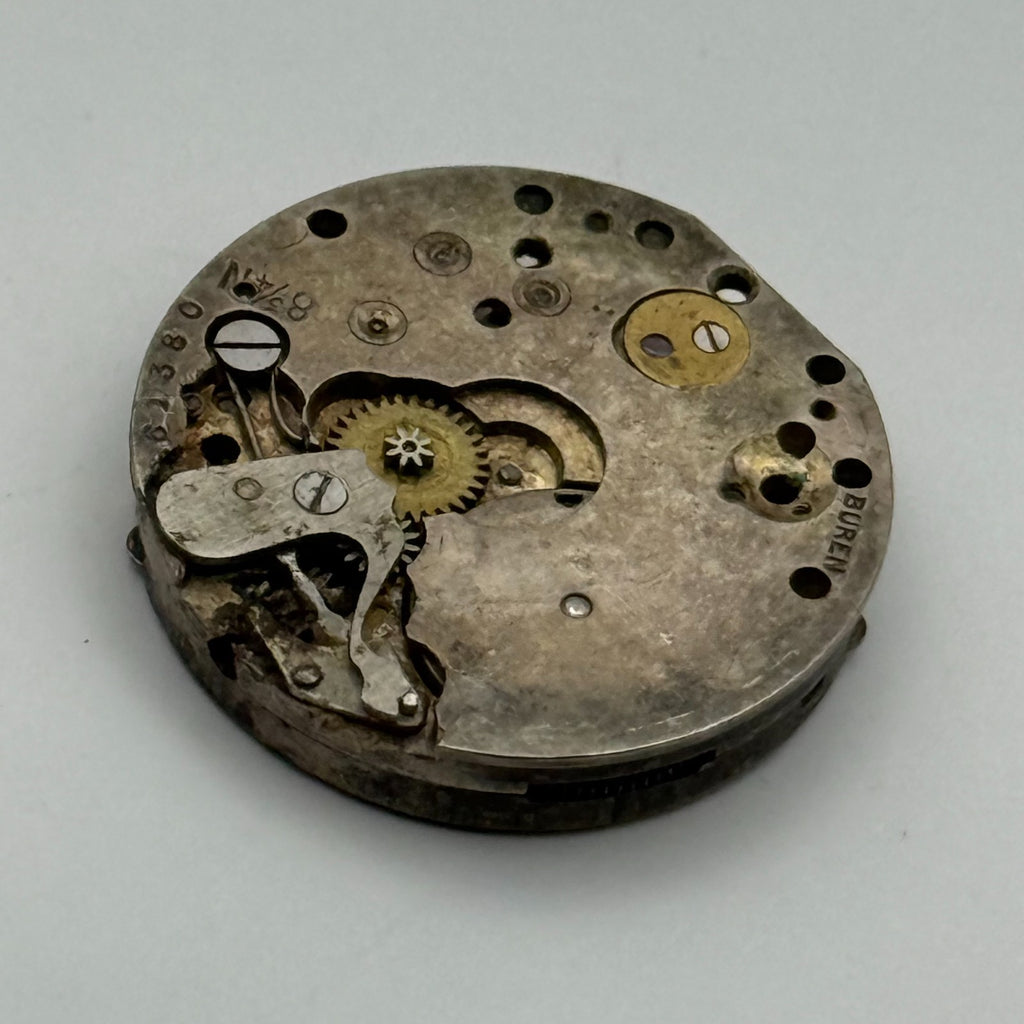 Buren 8 3/4 15 Jewels Watch Movement - For Parts / Repair - 19.7mm