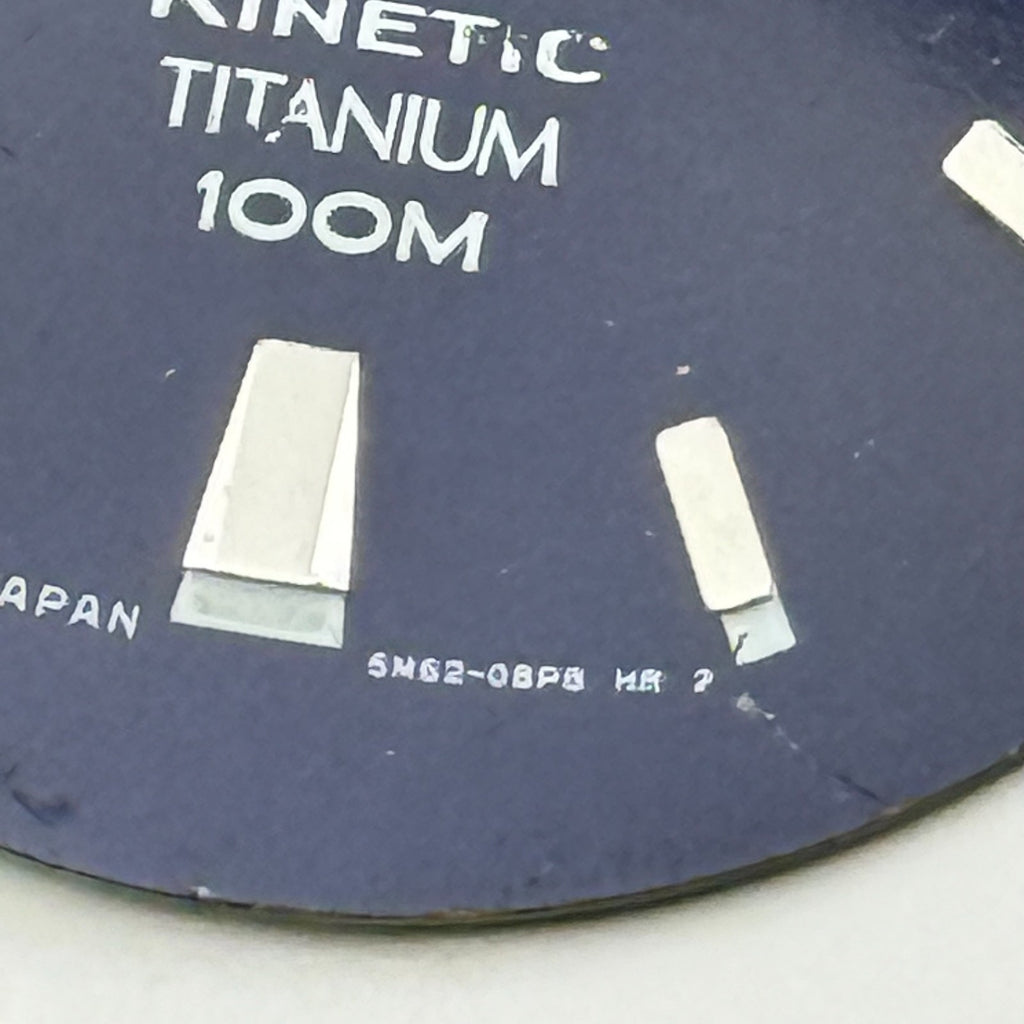 Seiko 5M62-08P8 Watch Dial Kinetic Titanium 100M Black Spare Parts Repair 28.9mm