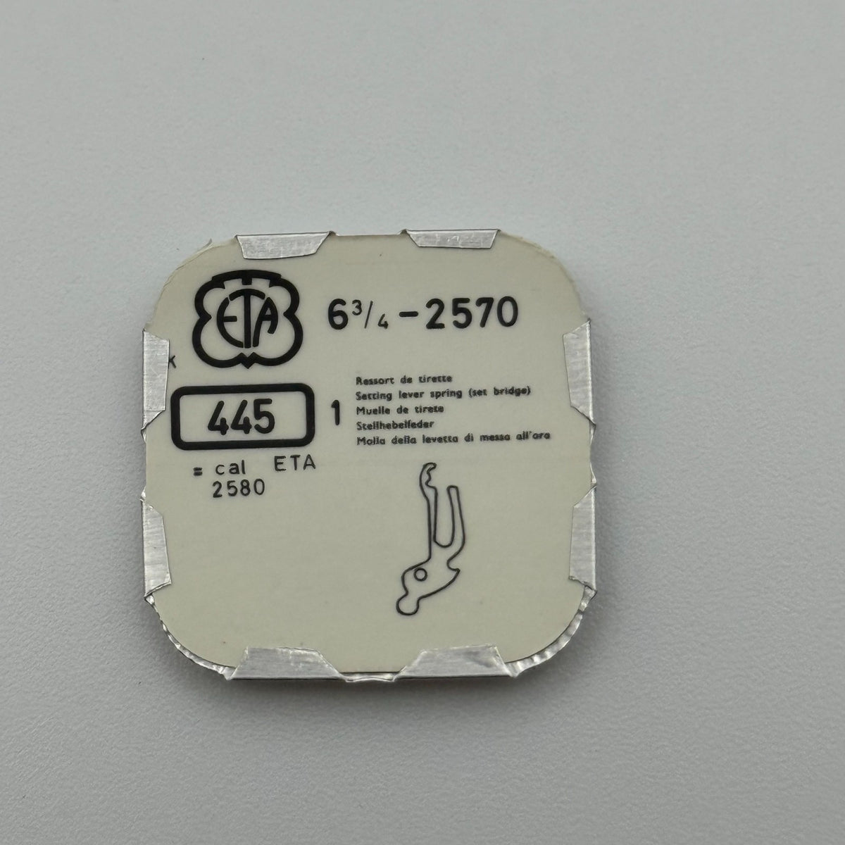 ETA 2570 Setting Lever Spring - 6 3/4 - 445 - New Old Stock - Watch Parts