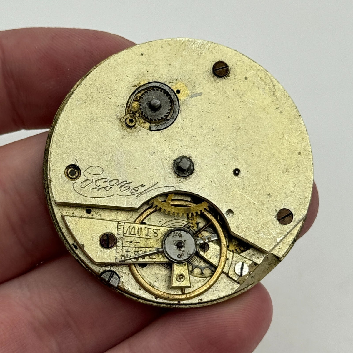 Antique Pocket Watch Movement Key Wound Parts Repair Spares 45.5mm