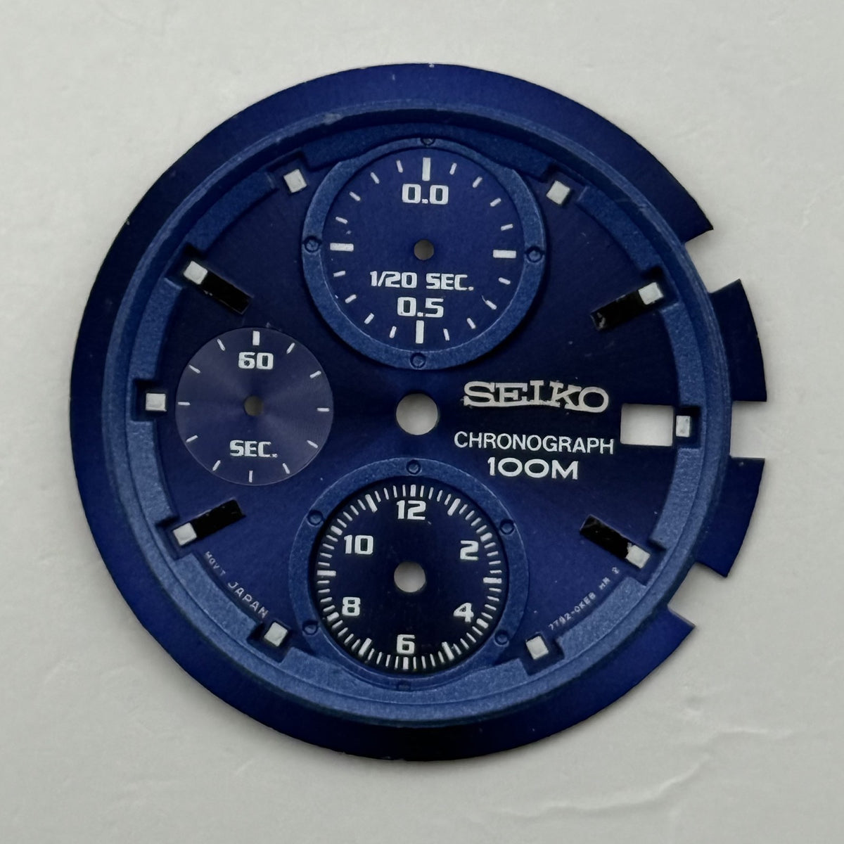Seiko 7T92-0KE0 Watch Dial Chronograph 100M Blue Japan Spare Parts Repair 30.9mm