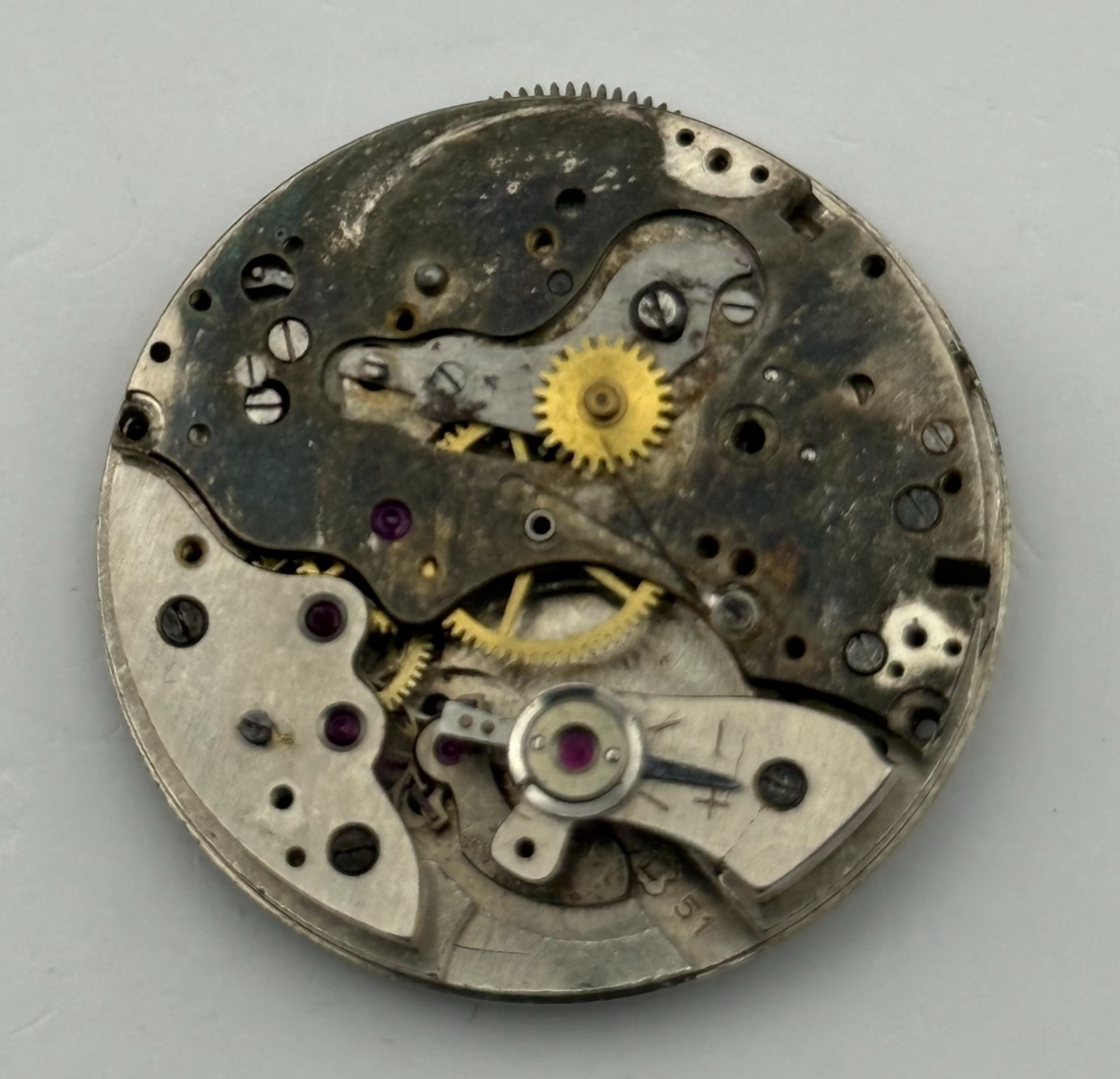 Landeron 51 Watch Movement - Chronograph - For Parts / Repair - 31.6mm
