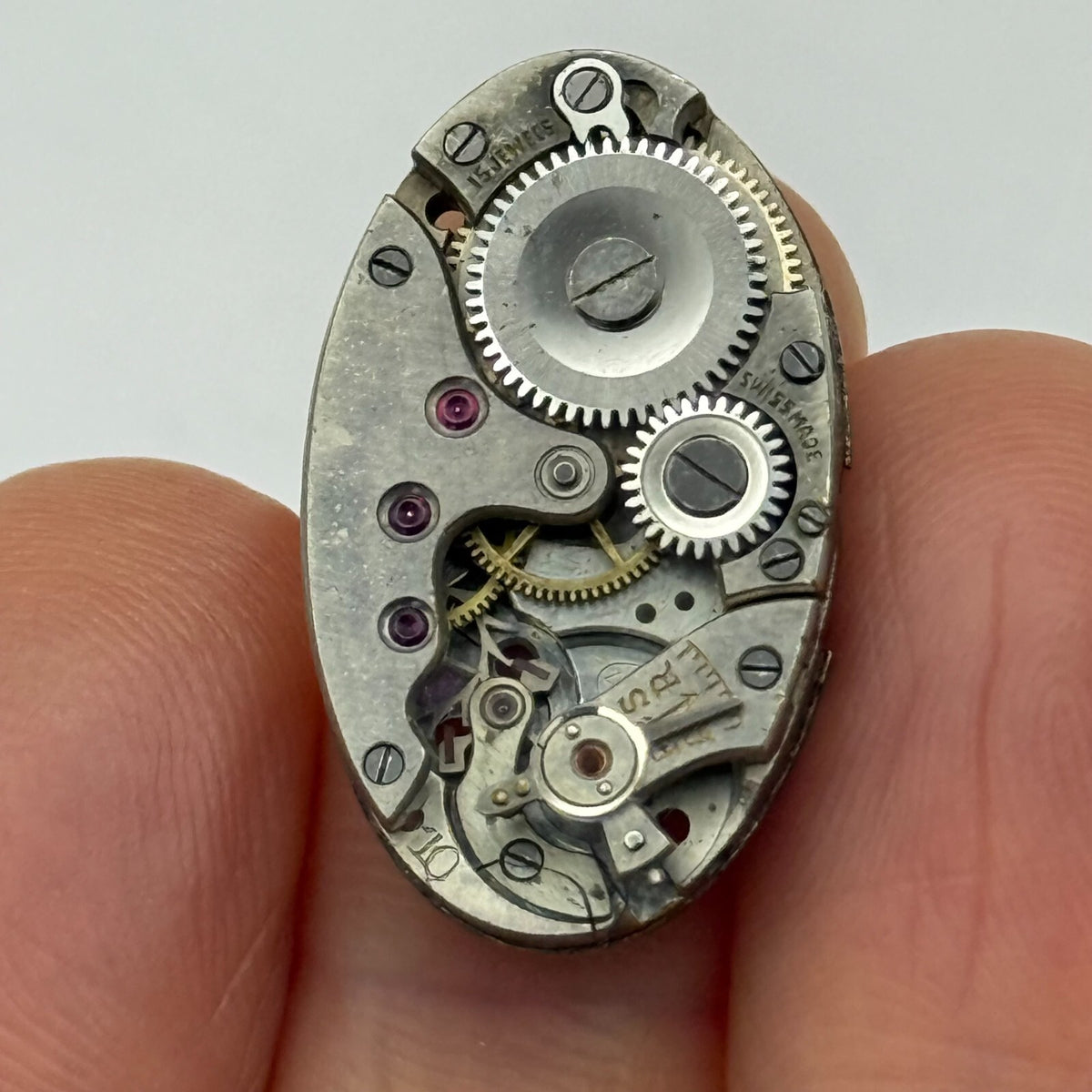 ETA Cal 10 Watch Movement Rare Oval Manual Wind  Vintage Parts Repair 14.9mm 