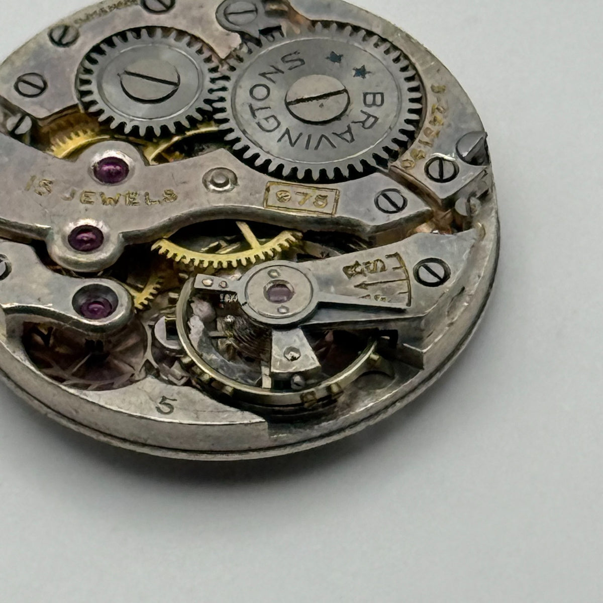 Bravingtons 975 Watch Movement Renown Sub Seconds Manual Vintage Parts 21.9mm