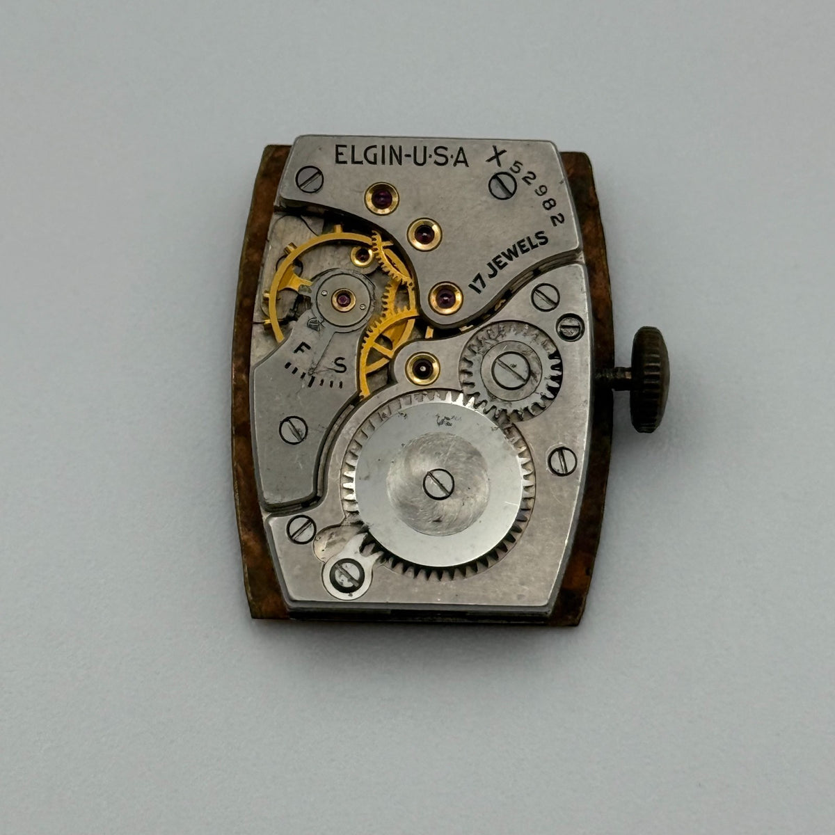 Elgin Grade 537 Watch Movement - Model 1 -  Running - For Parts / Repair - 15/0s