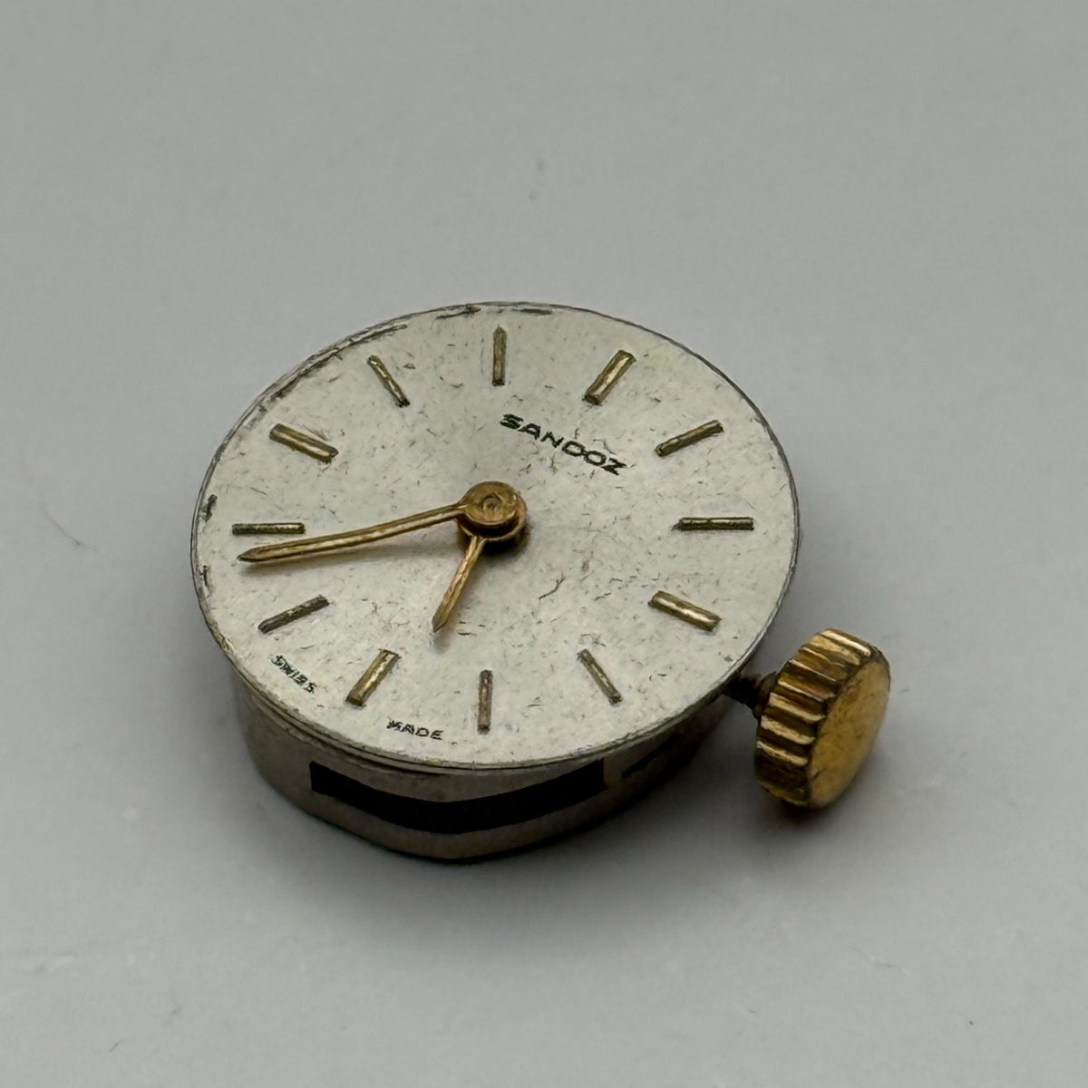 FE 68E4 Watch Movement Sandoz 17 Jewels Swiss Manual Wind Parts Repair 13.1mm
