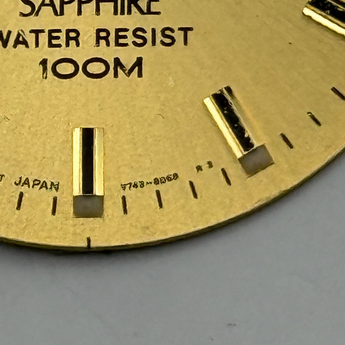 Seiko V743-8D68 Watch Dial Sapphire 100M Gold Tone Spare Parts Repair 29.4mm