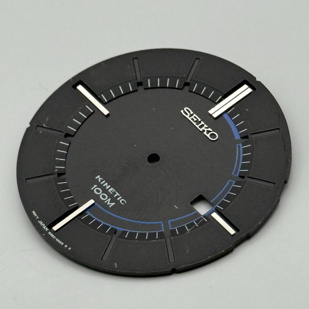 Seiko 5M82-0AK0 Watch Dial Kinetic 100M Black Japan Spare Parts Repair 36.4mm