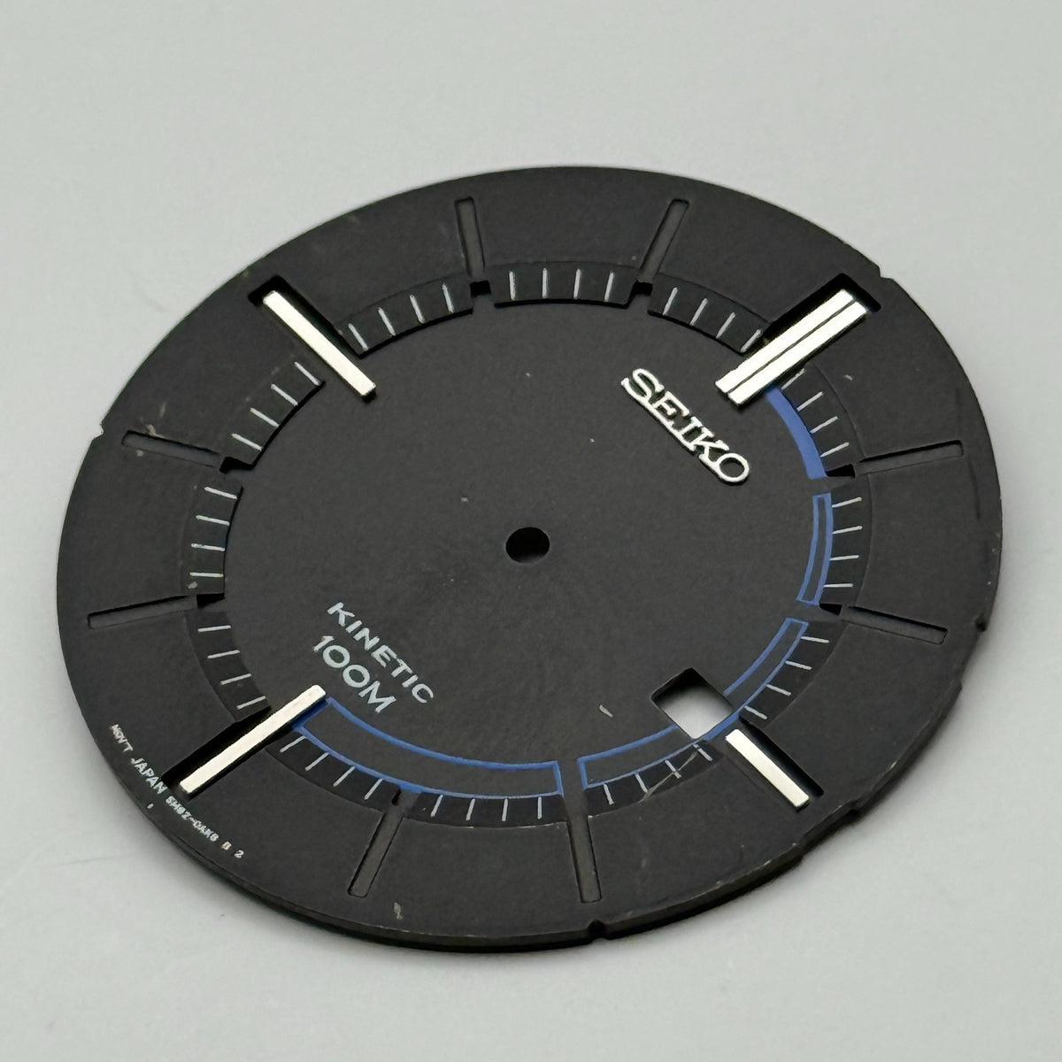 Seiko 5M82-0AK0 Watch Dial Kinetic 100M Black Japan Spare Parts Repair 36.4mm