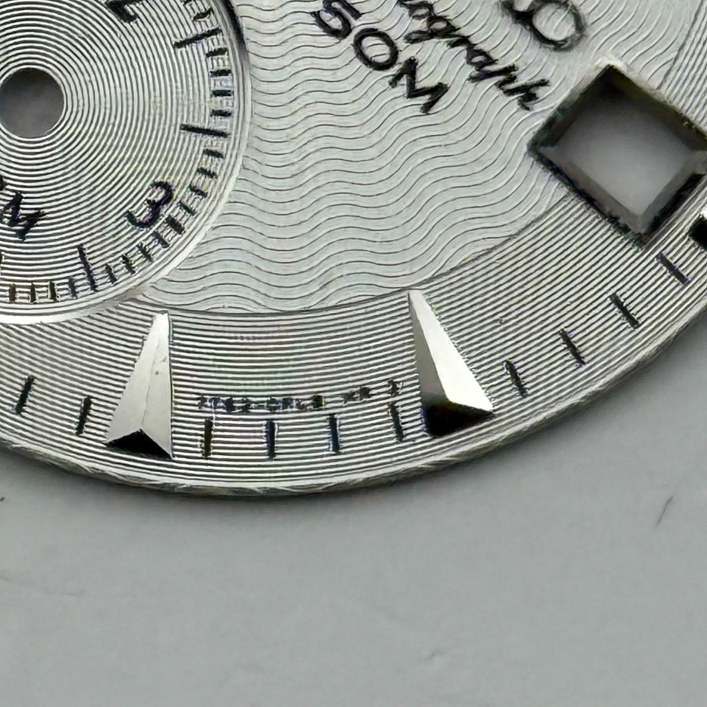Seiko Watch Dial Chronograph Alarm 50M Silver Japan Spare Parts Repair 27.5mm