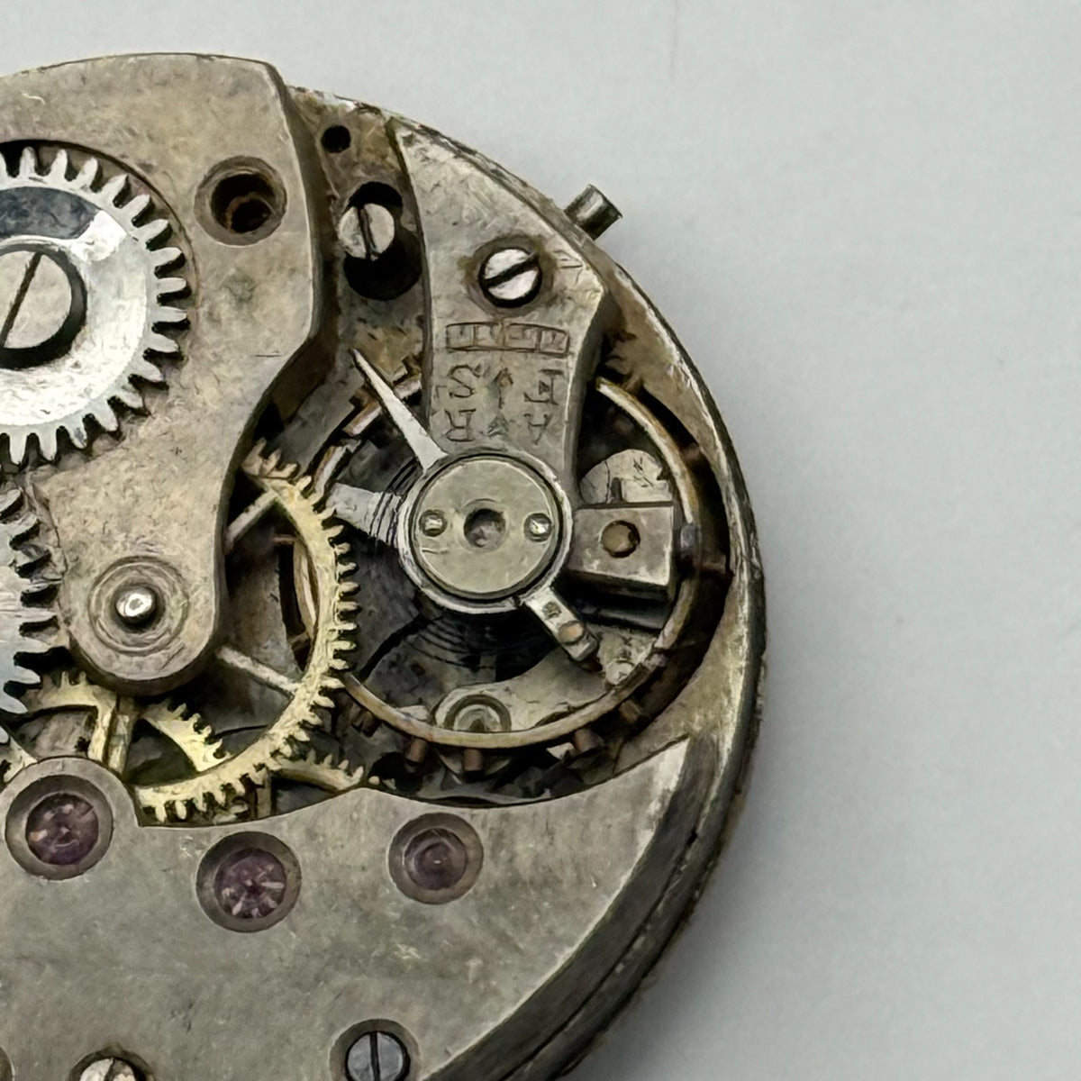 Unidentified Watch Movement Manual Wind Vintage Parts Repair Spares 24.1mm