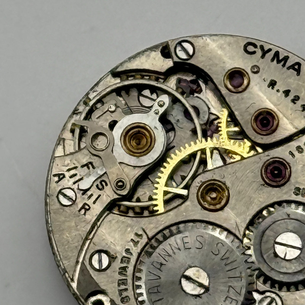 Cyma R.424 Watch Movement 17 Jewels Swiss Manual Wind Parts Repair 19.7mm