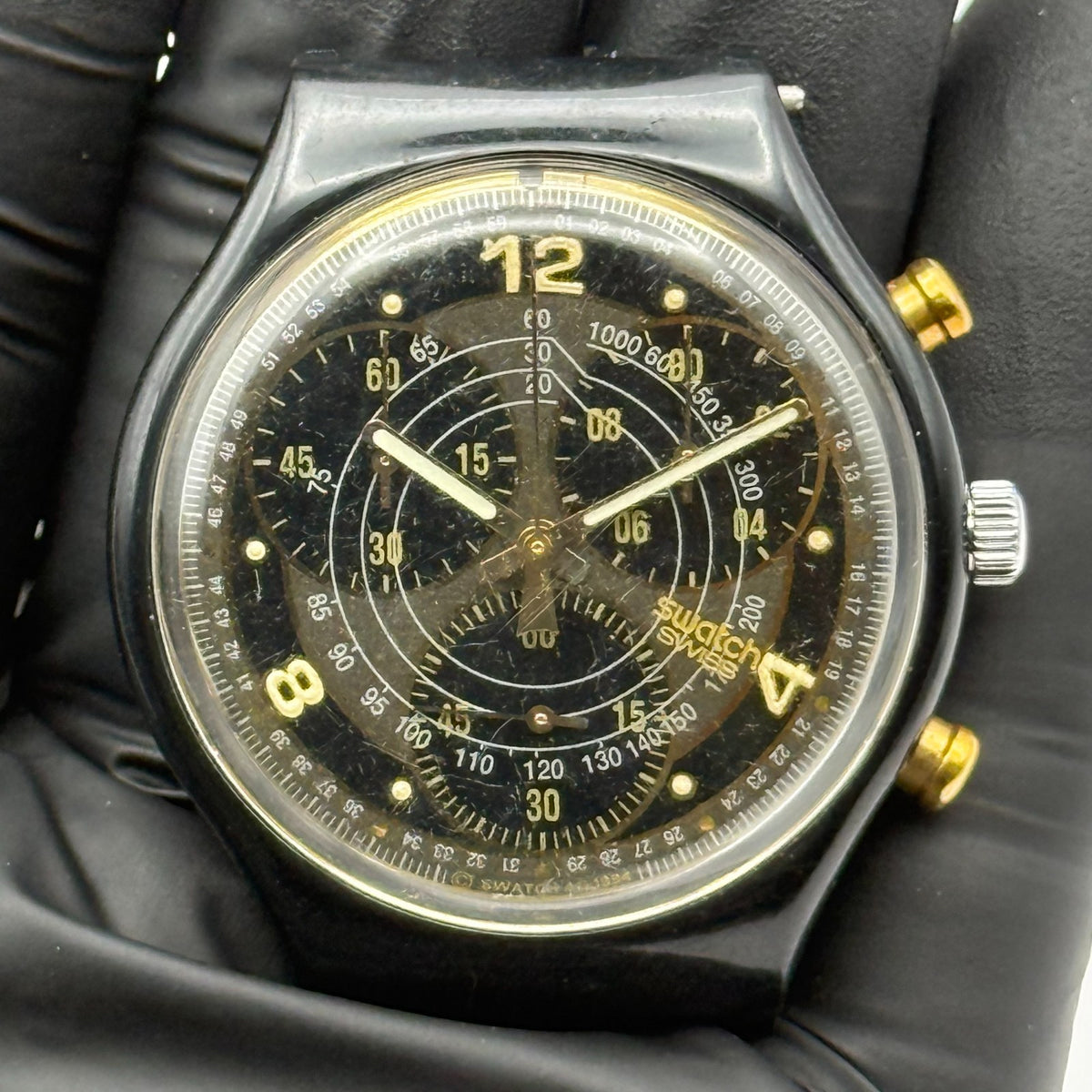 Vintage Swatch Chrono Watch SCB113 Count 1994 ETA Quartz Swiss 40mm Parts Repair