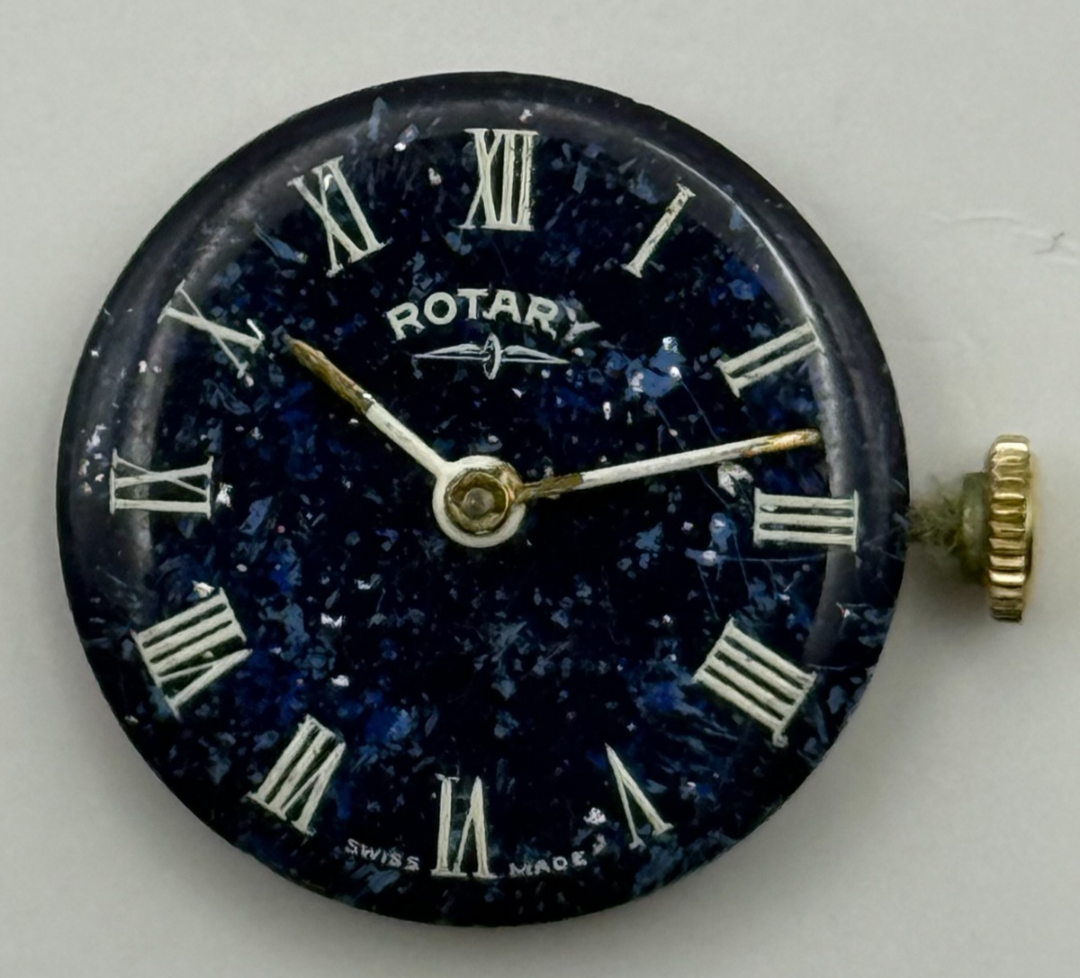 FHF 34-21 Watch Movement - Rotary Blue Dial Ladies 17.2m - For Parts / Repair