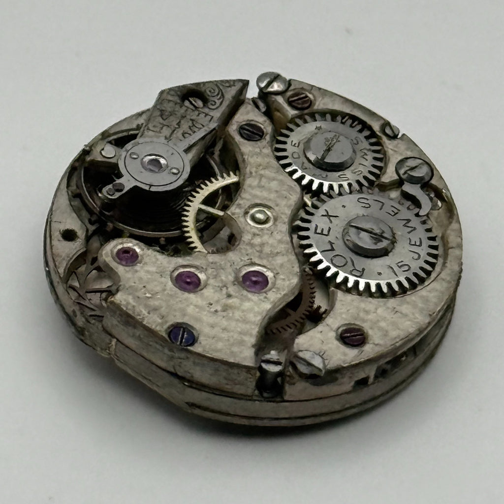 Rolex Rebberg Watch Movement - 15 Jewels - For Parts / Repair - 20.9mm