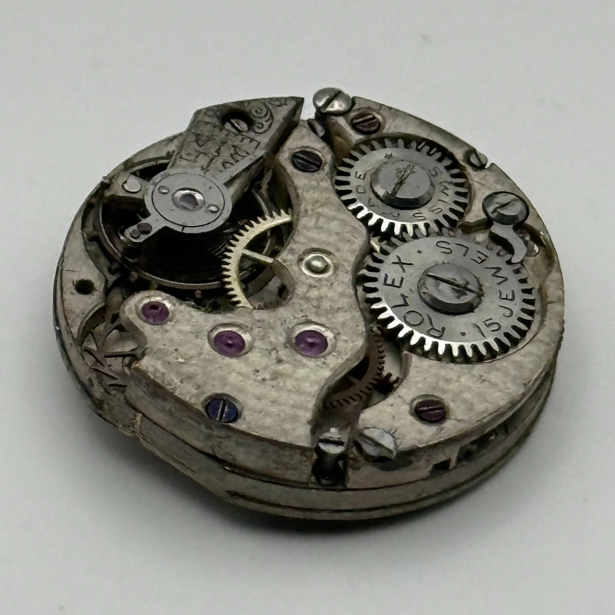 Rolex Rebberg Watch Movement - 15 Jewels - For Parts / Repair - 20.9mm