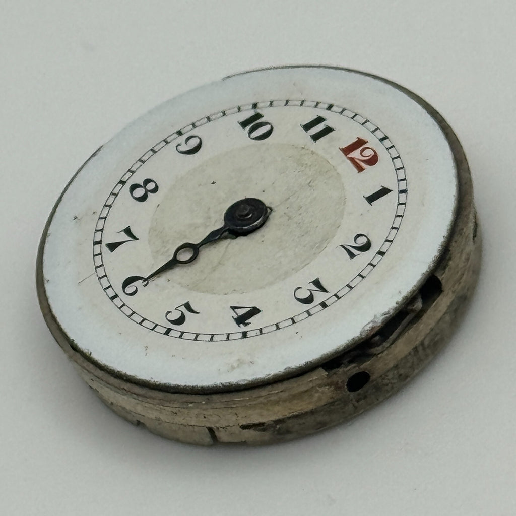 Unidentified Watch Movement Bullseye Dial Manual Wind 23.7mm Parts Repair