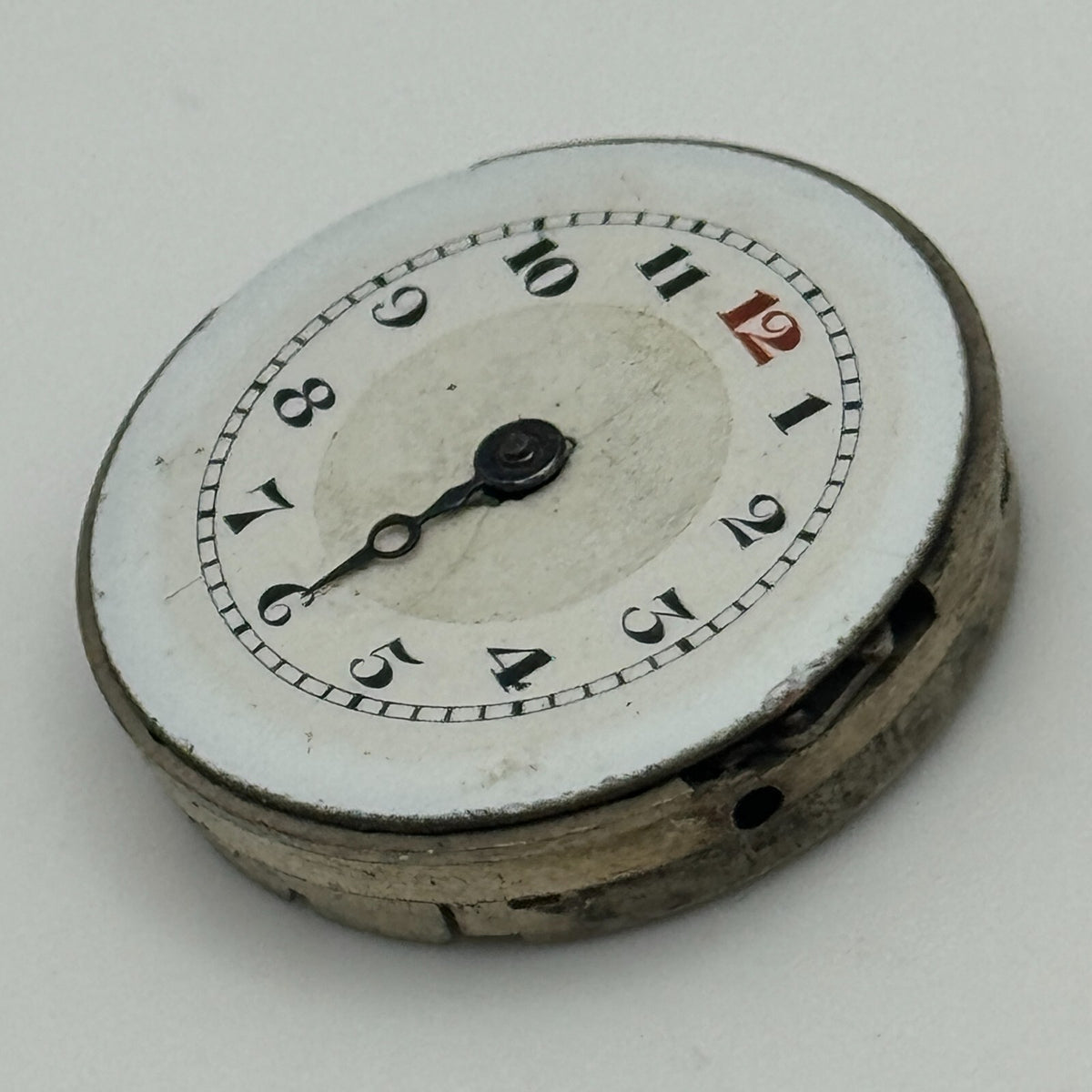 Unidentified Watch Movement Bullseye Dial Manual Wind 23.7mm Parts Repair