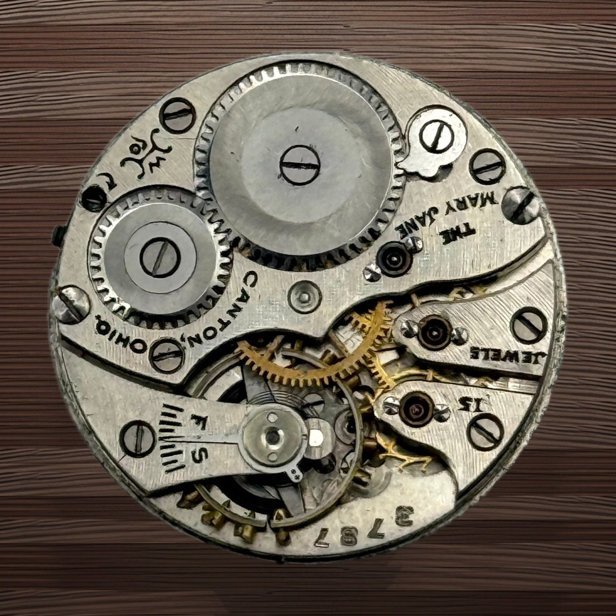Hampden The Mary Jane Watch Movement - American Canton Ohio - For Parts / Repair