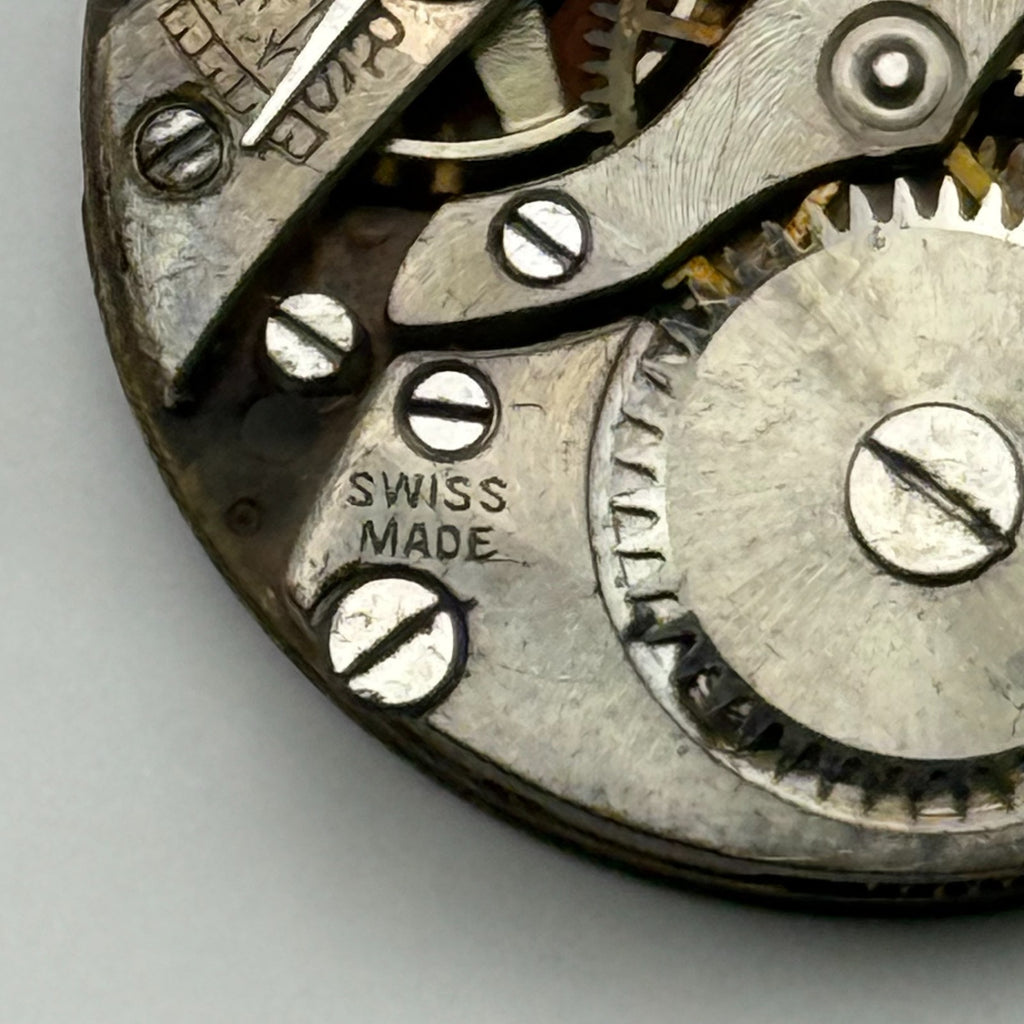 Unidentified Watch Movement Running Swiss Made Manual Wind Parts Repair 23.6mm