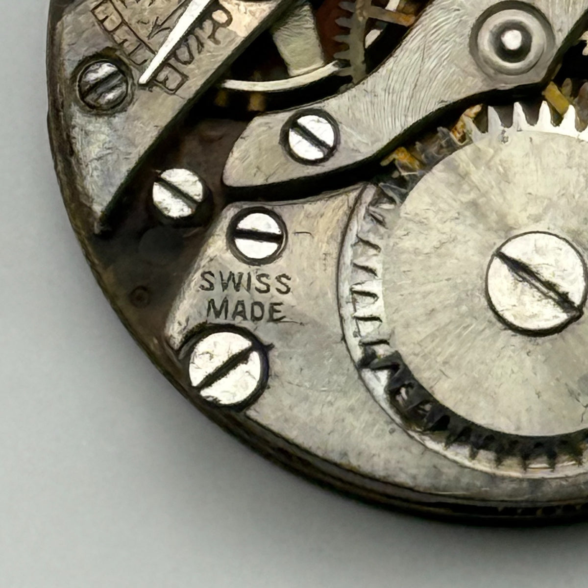 Unidentified Watch Movement Running Swiss Made Manual Wind Parts Repair 23.6mm