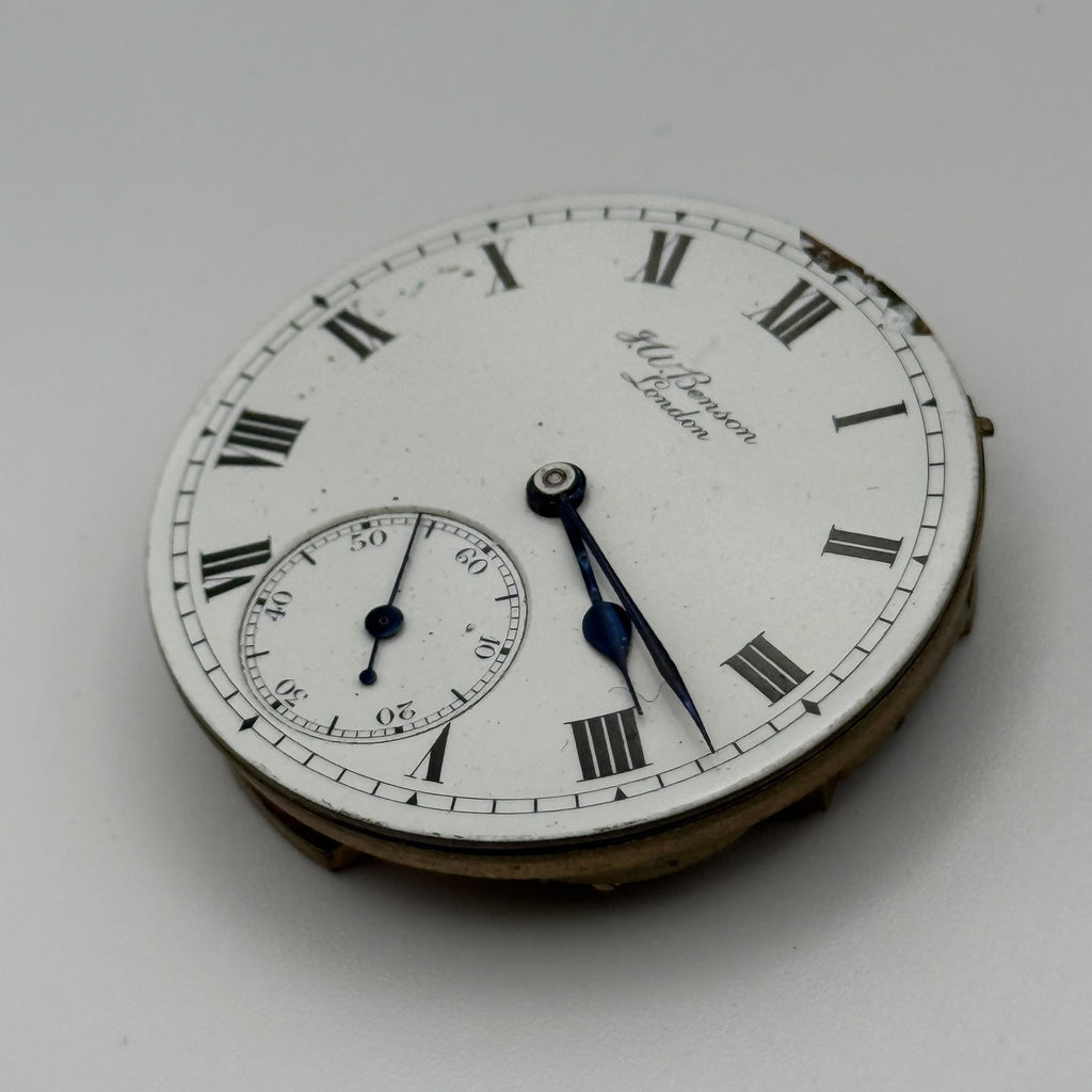 English Lever Pocket Watch Movement - J.W. Benson Ludgate - Parts/Repair 41.2mm