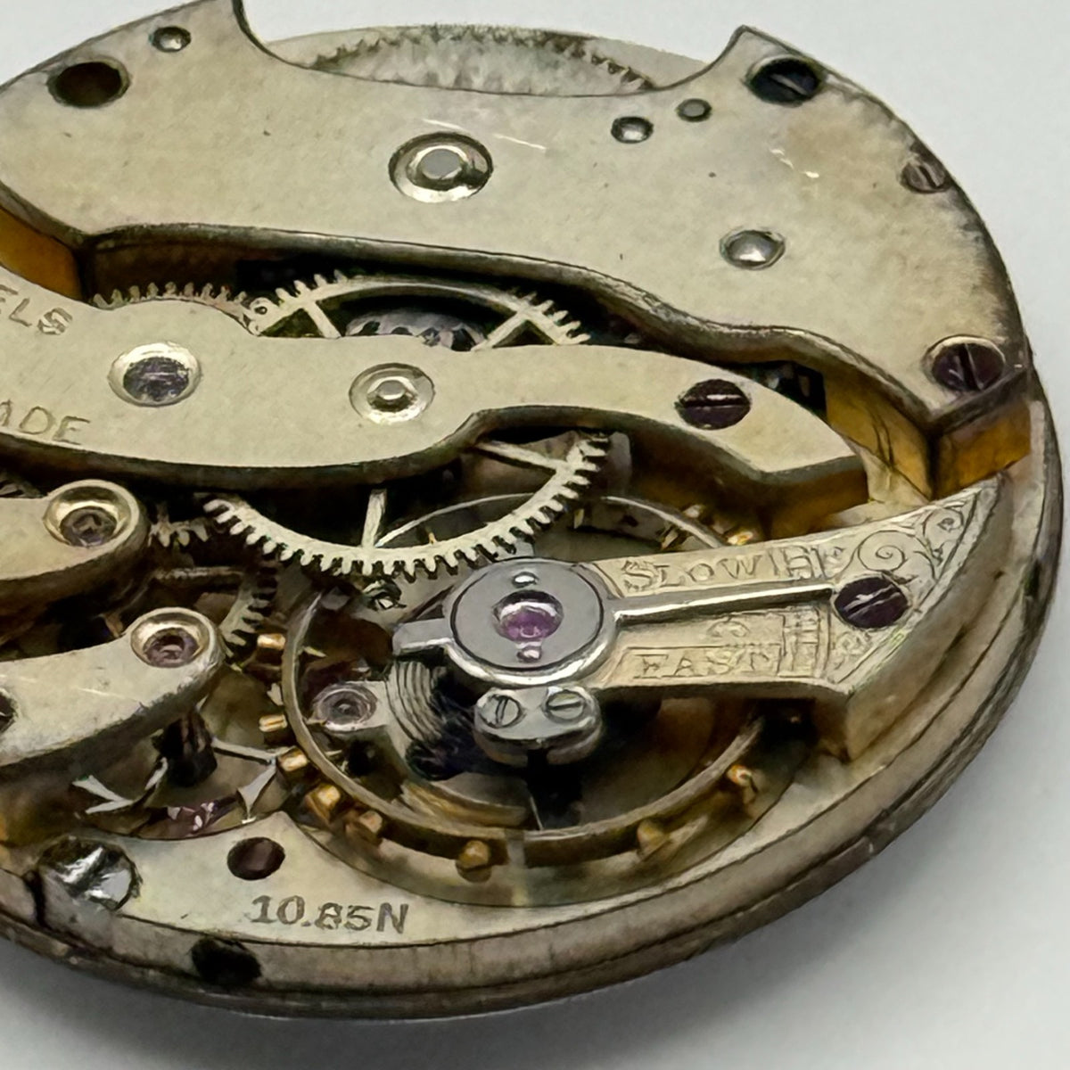 Longines 10.85N Watch Movement Red 12 B&Co 15 Jewels Manual Wind Parts 22.8mm