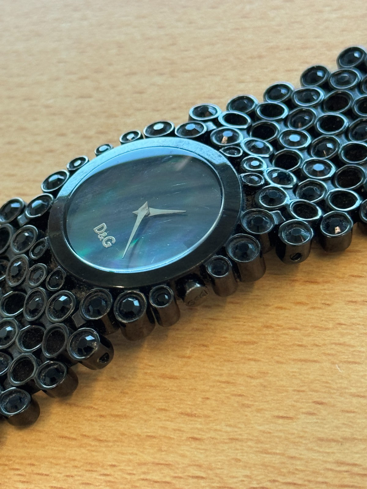 D&G Ladies Watch Risky Black Rhinestones Working Dolce & Gabbana DW0245 32mm
