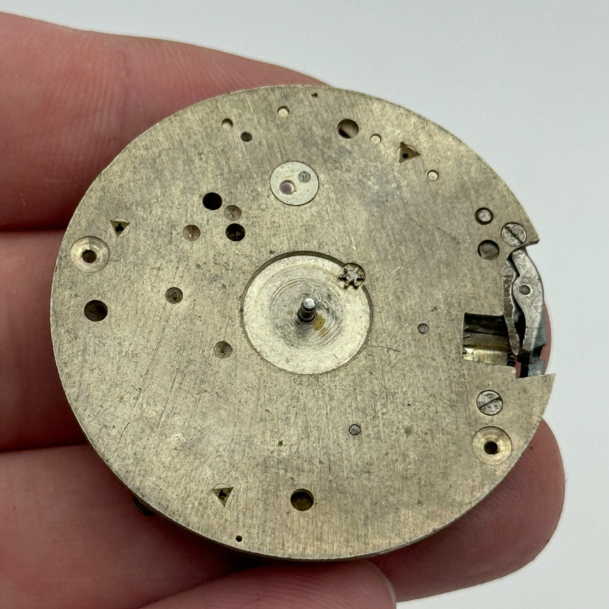 10 Jewels Pocket Watch Movement Unidentified Vintage Parts Repair 41.4mm