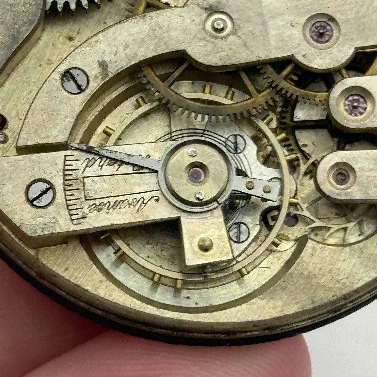 Unidentified Open Face Swiss Balance Ok Pocket Watch Movement Parts 42.5mm