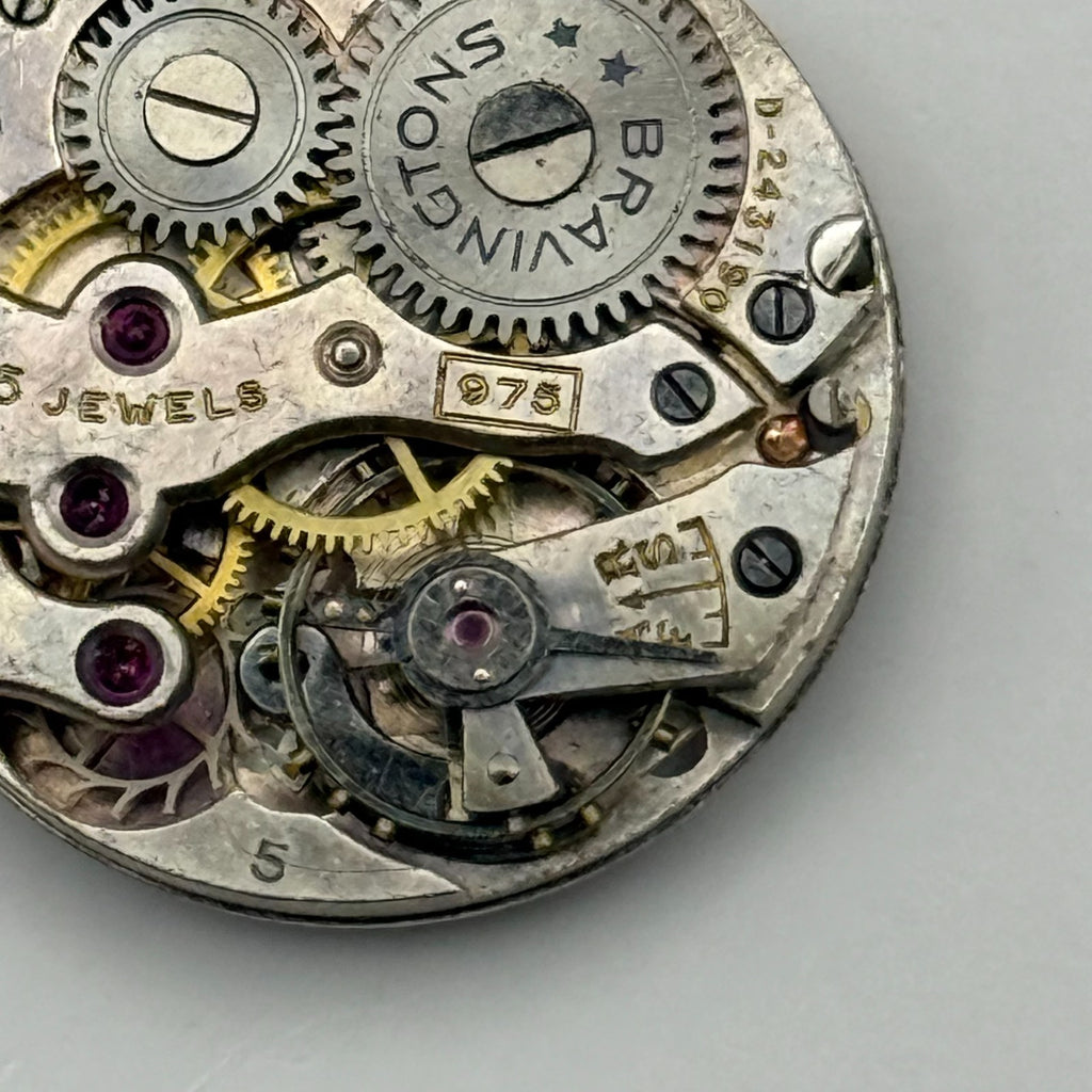 Bravingtons 975 Watch Movement Renown Sub Seconds Manual Vintage Parts 21.9mm
