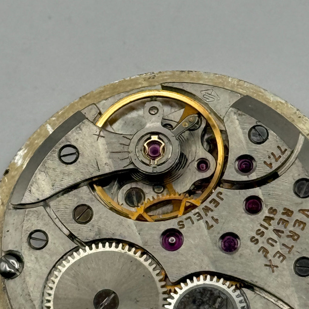 Vertex Revue 77.1 Watch Movement 17 Jewels Swiss Running Manual Wind Parts 26mm