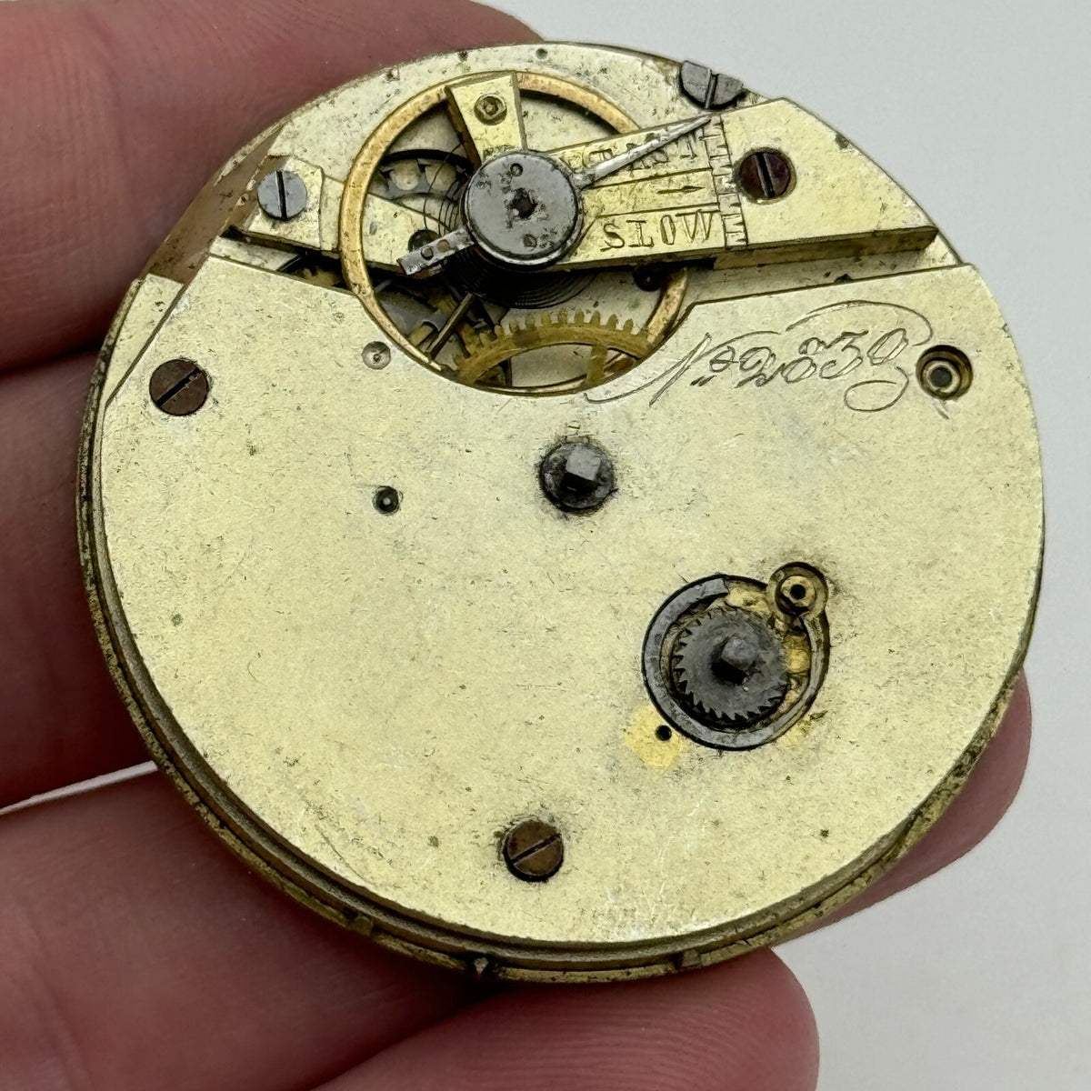 Antique Pocket Watch Movement Key Wound Parts Repair Spares 45.5mm