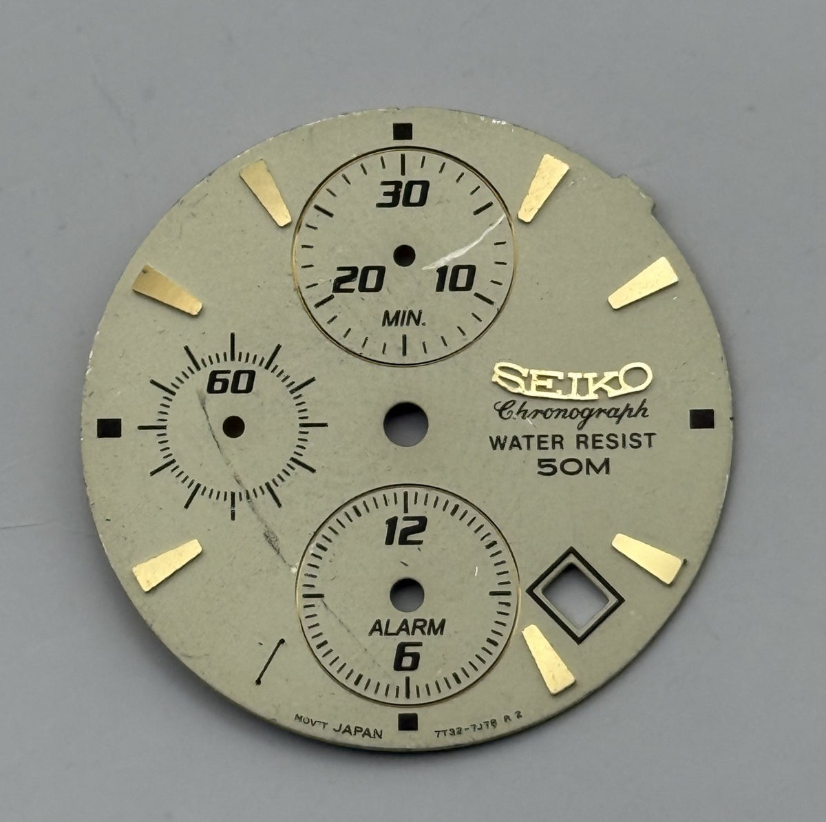 Seiko 7T32-7J78 Watch Dial Chronograph Alarm 50M Spare Parts Repair 27.5mm