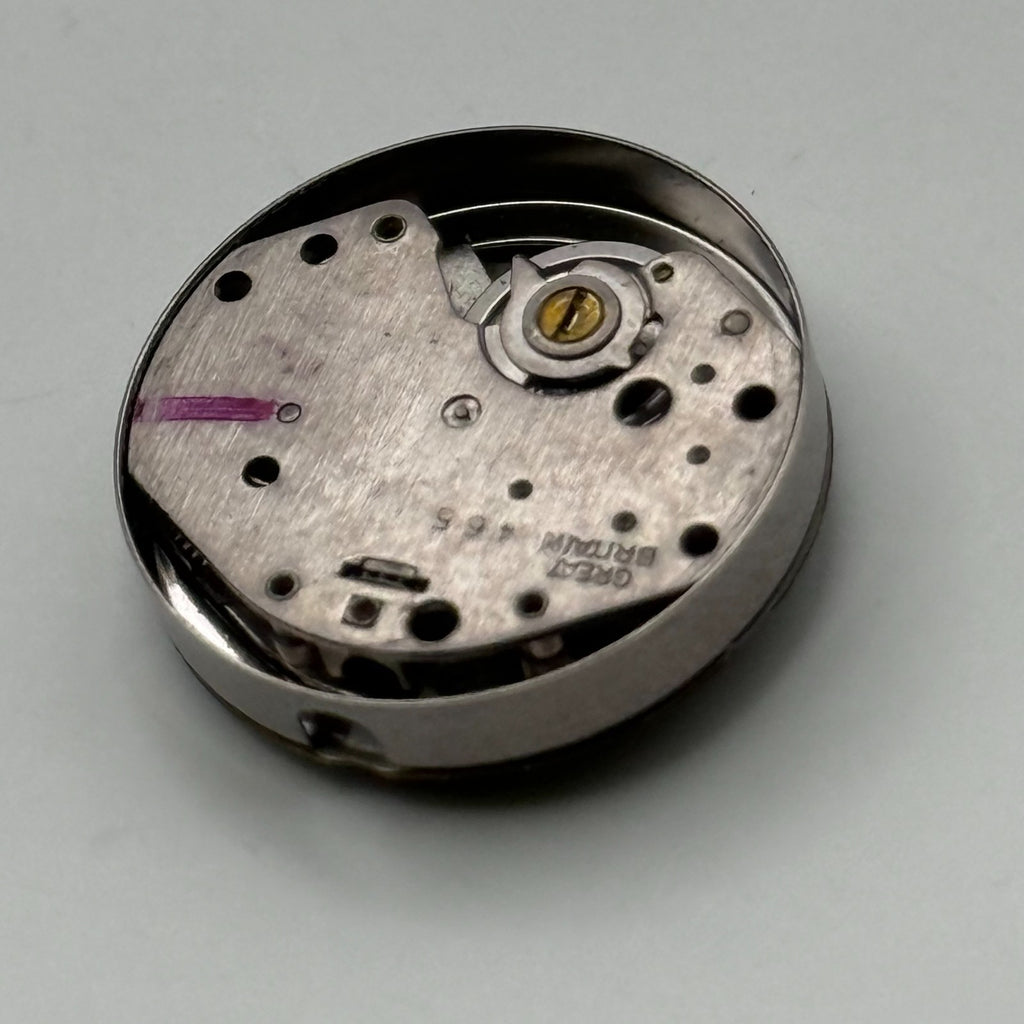 Timex 465 Watch Movement Great Britain Brown Dial Vintage Parts Repair 15.1mm