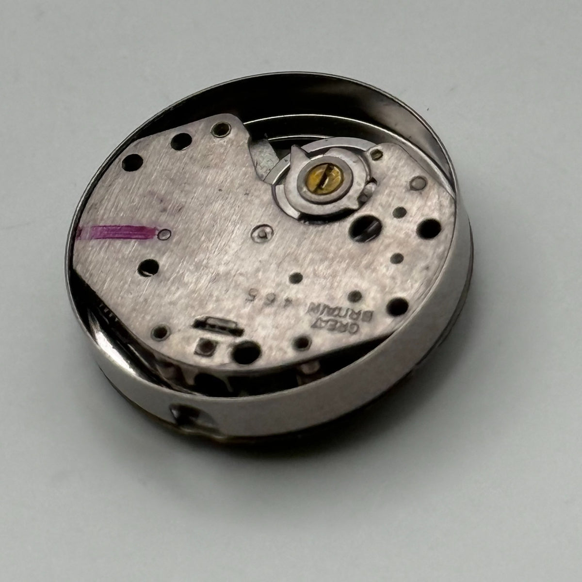 Timex 465 Watch Movement Great Britain Brown Dial Vintage Parts Repair 15.1mm