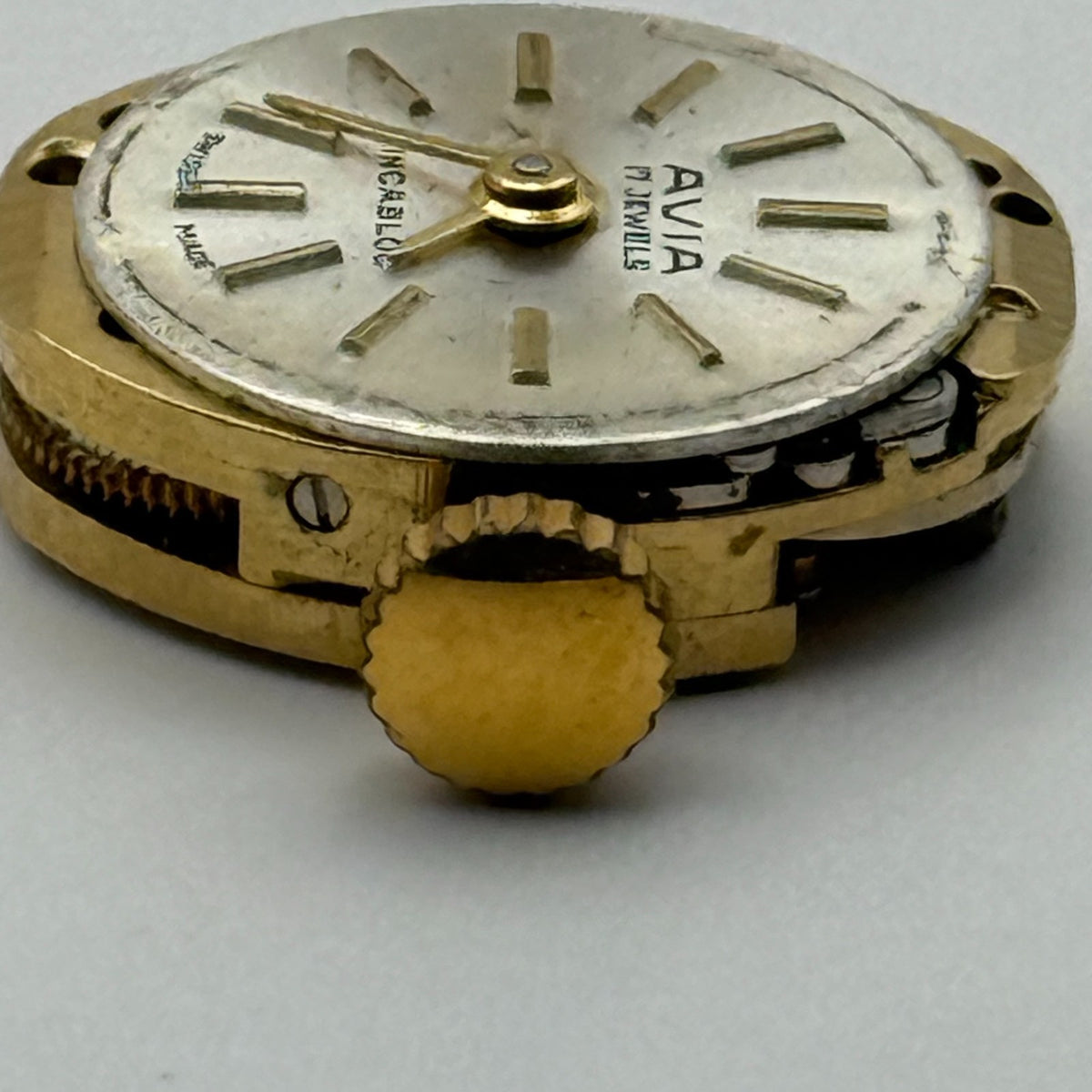 FE 68E4 Watch Movement Avia 17 Jewels Swiss Manual Wind Parts Repair 13.1mm