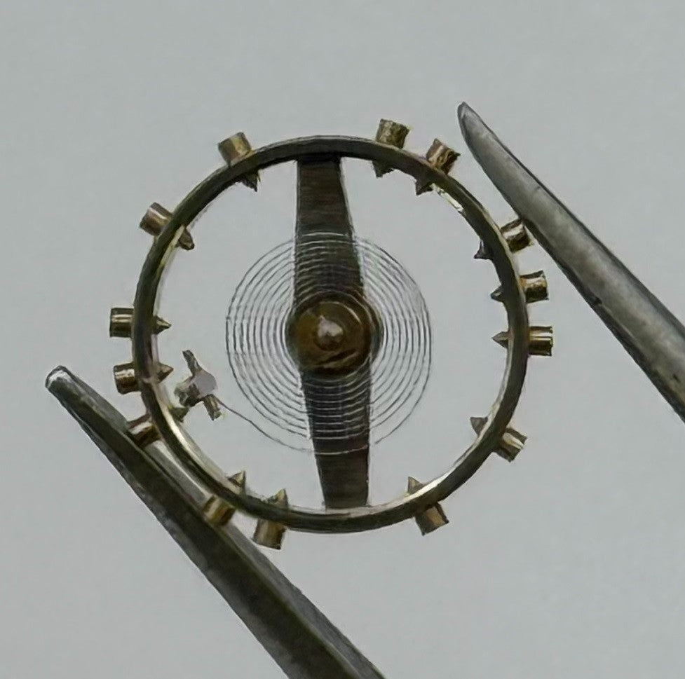 Parrenin 25 Balance Wheel Complete And Spring 5¼’’ 3411 Watch Movement Parts NOS