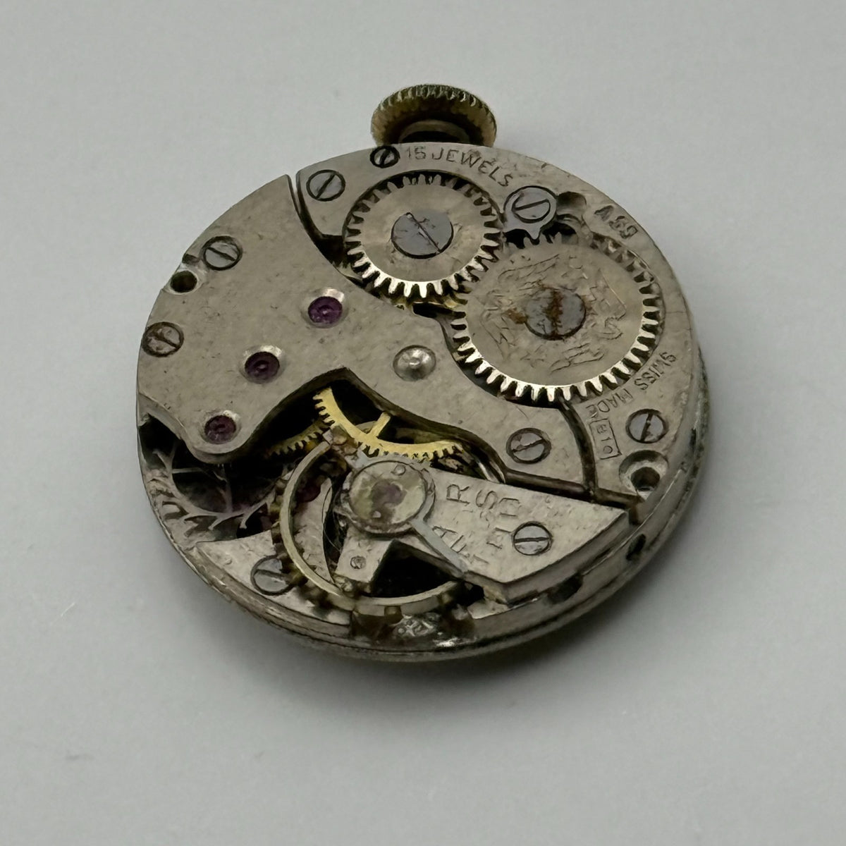 Peseux 220 Watch Movement Rotary 15 Jewels Swiss Manual Wind Parts Repair 19.7mm