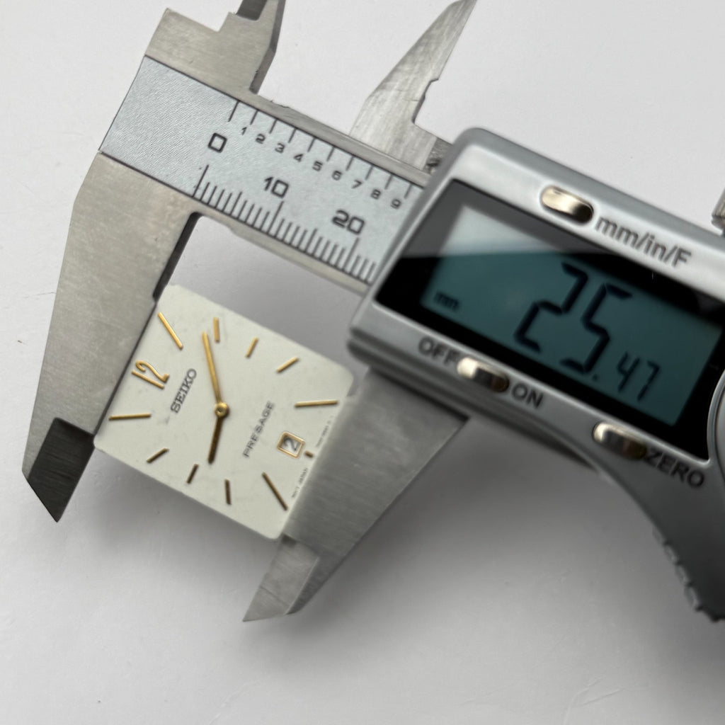 Seiko 7N39-6B68 Watch Dial Presage Rectangular White Spare Parts Repair 21.9mm