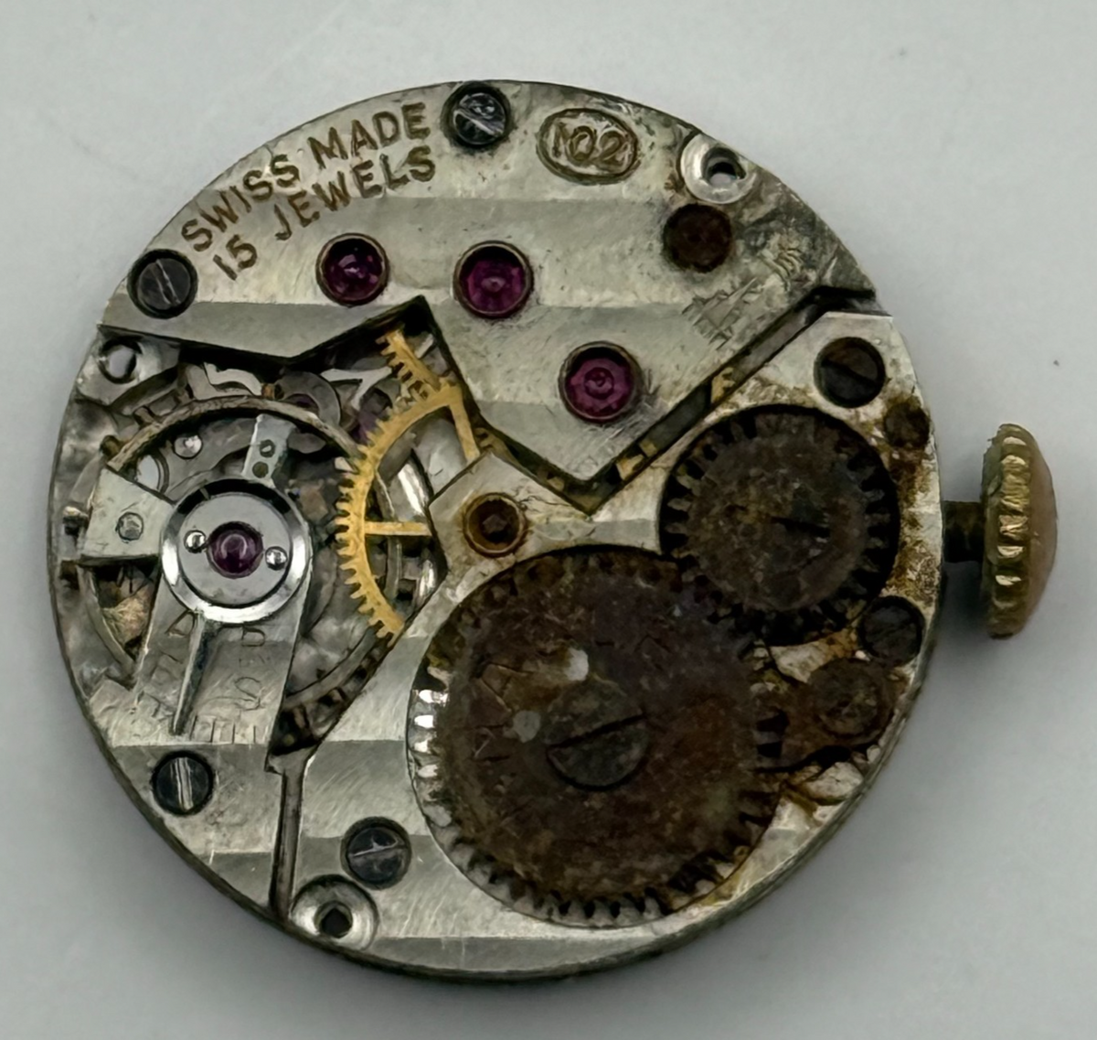 Record Pinnacle Cal 102 Watch Movement - 15 Jewels 19.7m - For Parts / Repair