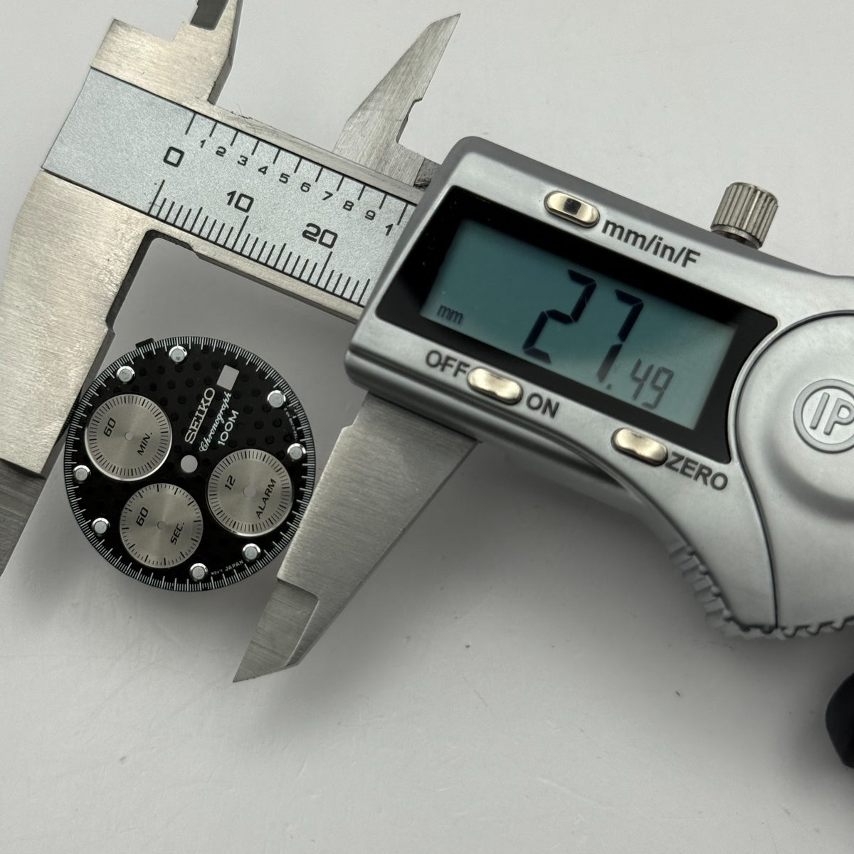 Seiko 7T62-0JM8 Watch Dial Chronograph Alarm 100M Spare Parts Repair 27.4mm