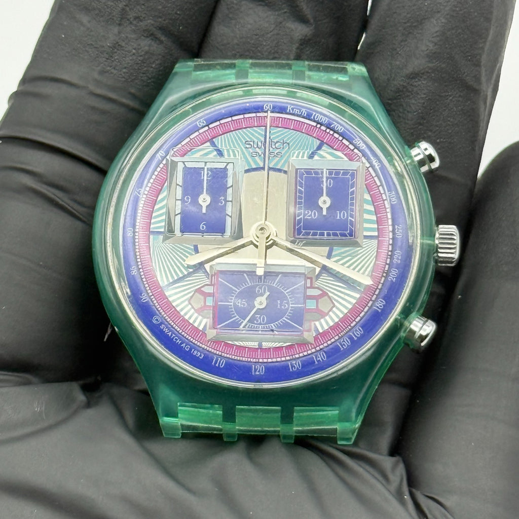 Vintage Swatch Chrono Watch SCN112 Echodeco 1994 ETA Quartz Swiss 39mm Parts